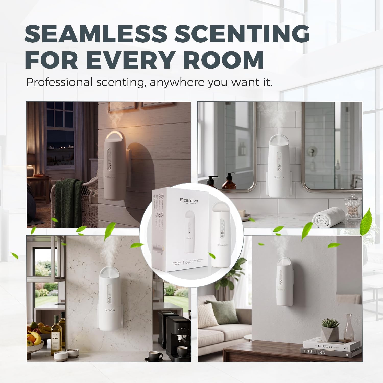 Pulse, Plug in Waterless Scent Diffuser Starter Kit. Ritz, Baccarat Oil Included. 1000 sq ft Coverage. Cold Air, Waterless, Touch Panel Controls and Bluetooth, Aromatherapy for Home.