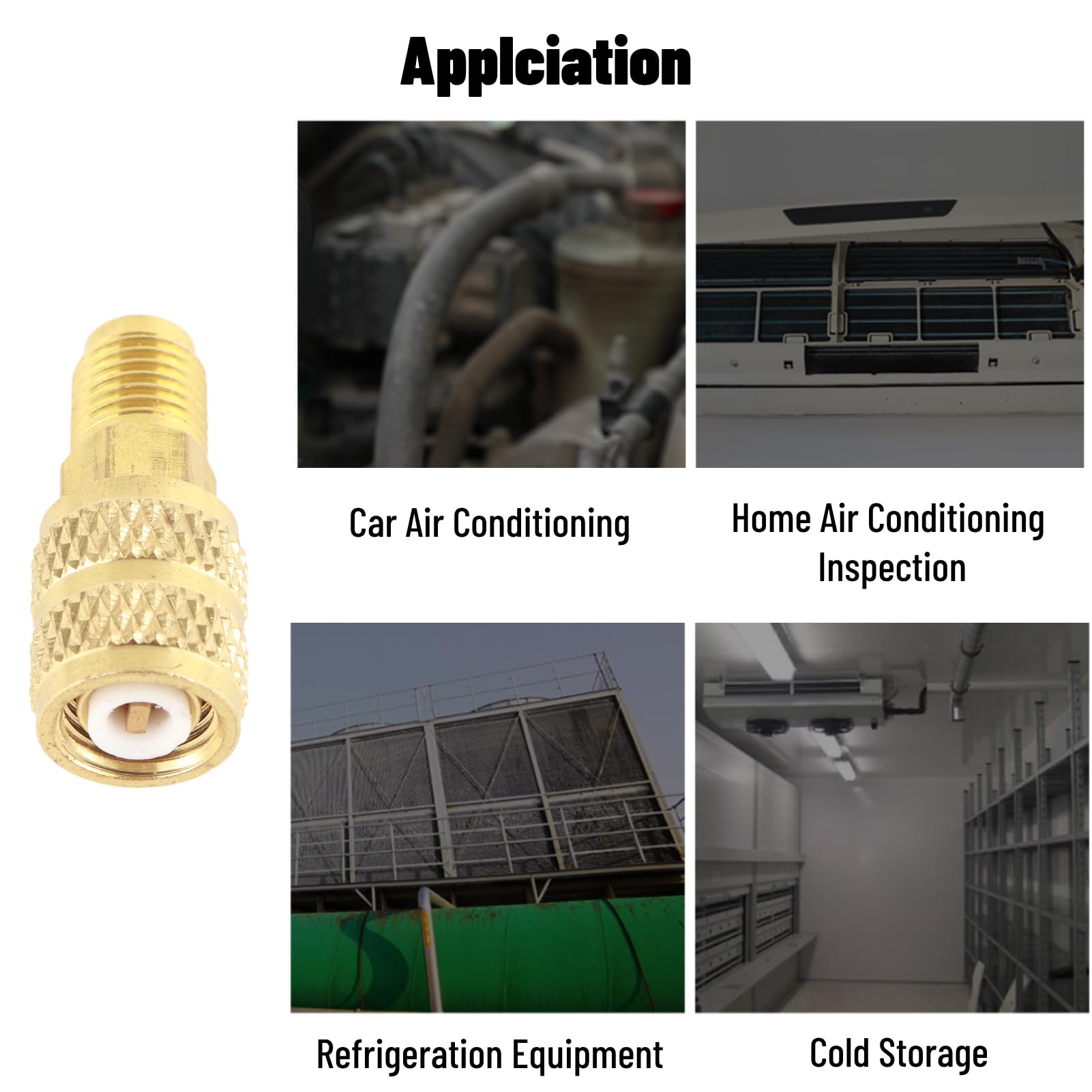 Adattatore R410A Per Tubi A/C - 1/4" Maschio SAE A 5/16" Femmina, Ottone