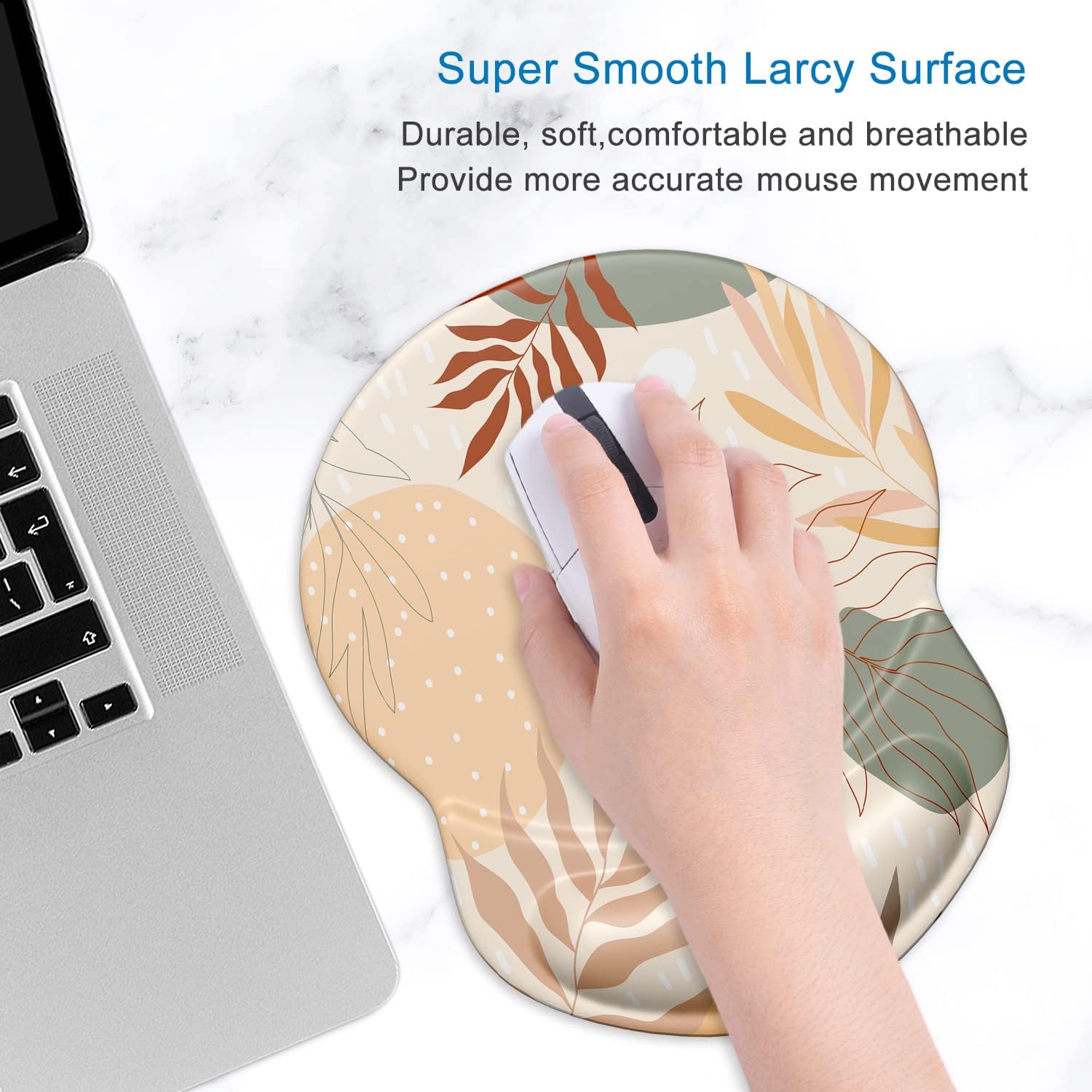 ITNRSIIET Mouse Pad, Mouse Pad Wrist Support Mousepad with Wrist Rest, Mouse Pads for Wireless Mouse Ergonomic Cute Desk Decor Desk Accessories for Women, Non-Slip PU Base, Abstract Art