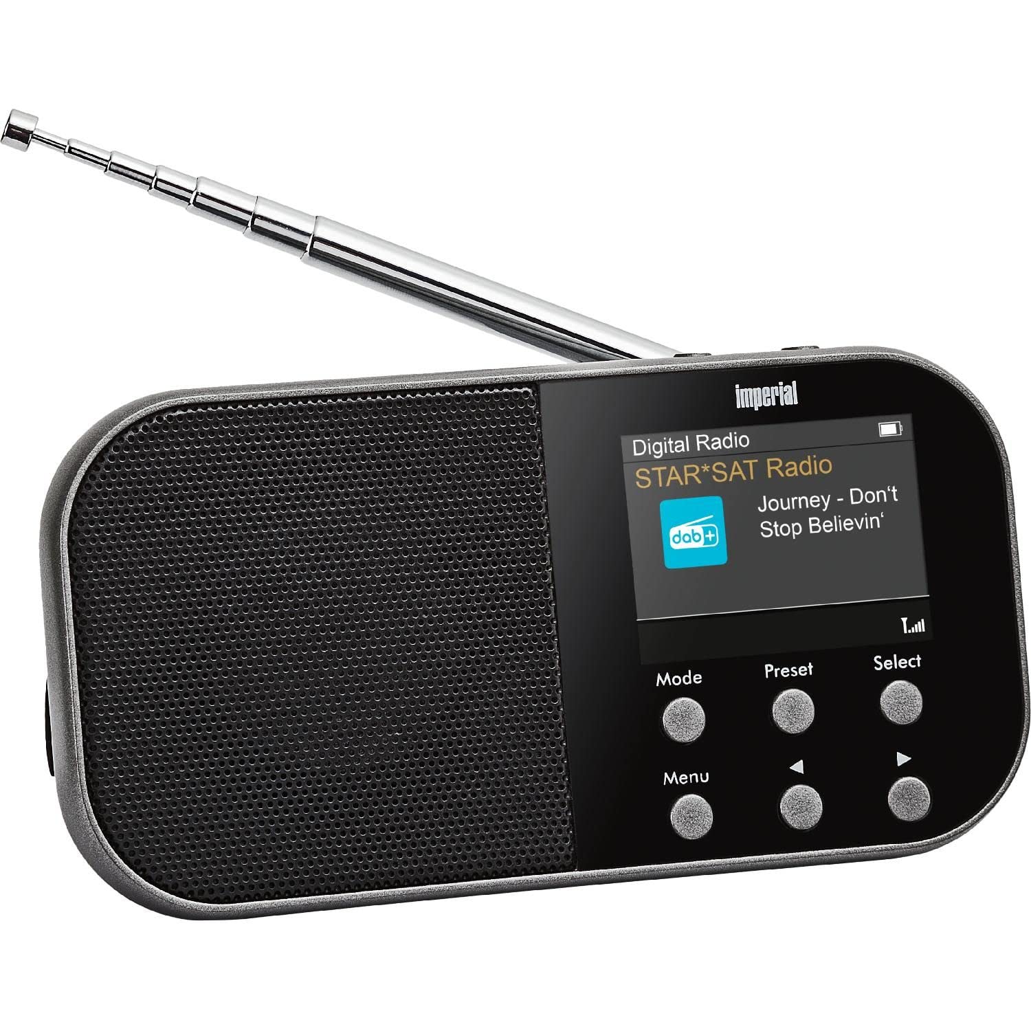 IMPERIAL DABMAN 15 – Tragbares DAB+ Radio (Farbdisplay, 2 Weckzeiten, Sleep-Timer, integrierter Akku) – Schwarz