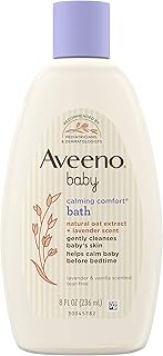 Aveeno Baby Calming Comfort Bath with Lavender & Vanilla, Hypoallergenic & Tear-Free, 8 fl. oz
