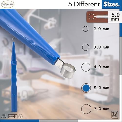 Miniatura 4 de Curetas dérmicas desechables estériles, embalaje fácil de despegar, caja de 10 unidades (0.197in)