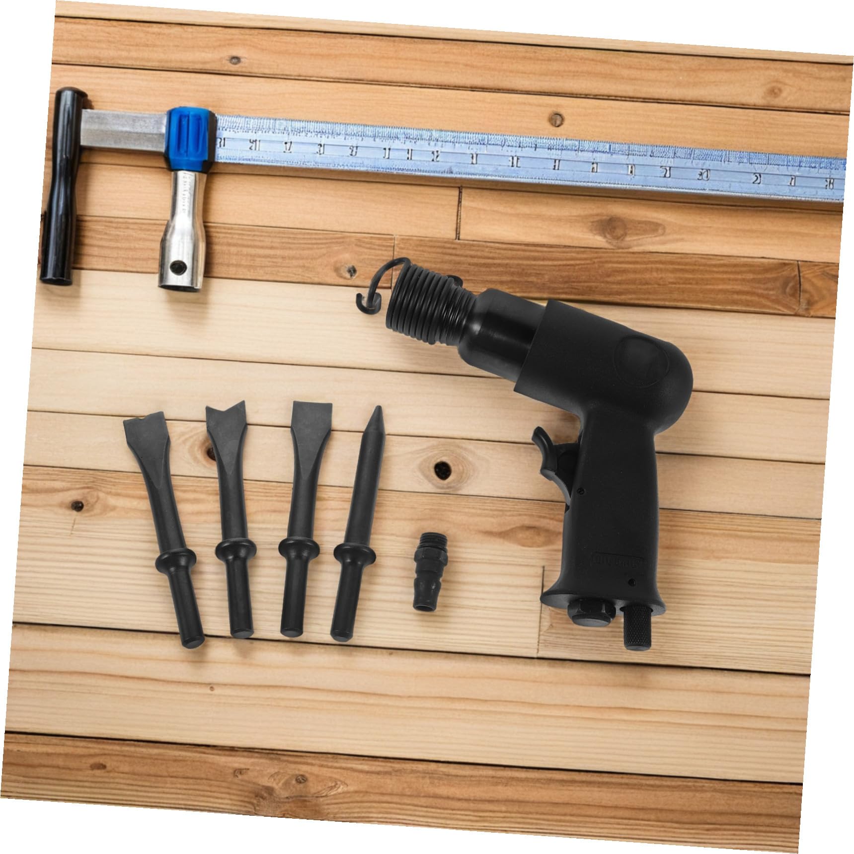 HEMOTON Kit Marteau Pneumatique avec Burins Outil Léger Ergonomique pour Réparation Automobile Élimination Rapide Rouille et Entretien des Plaquettes de Frein