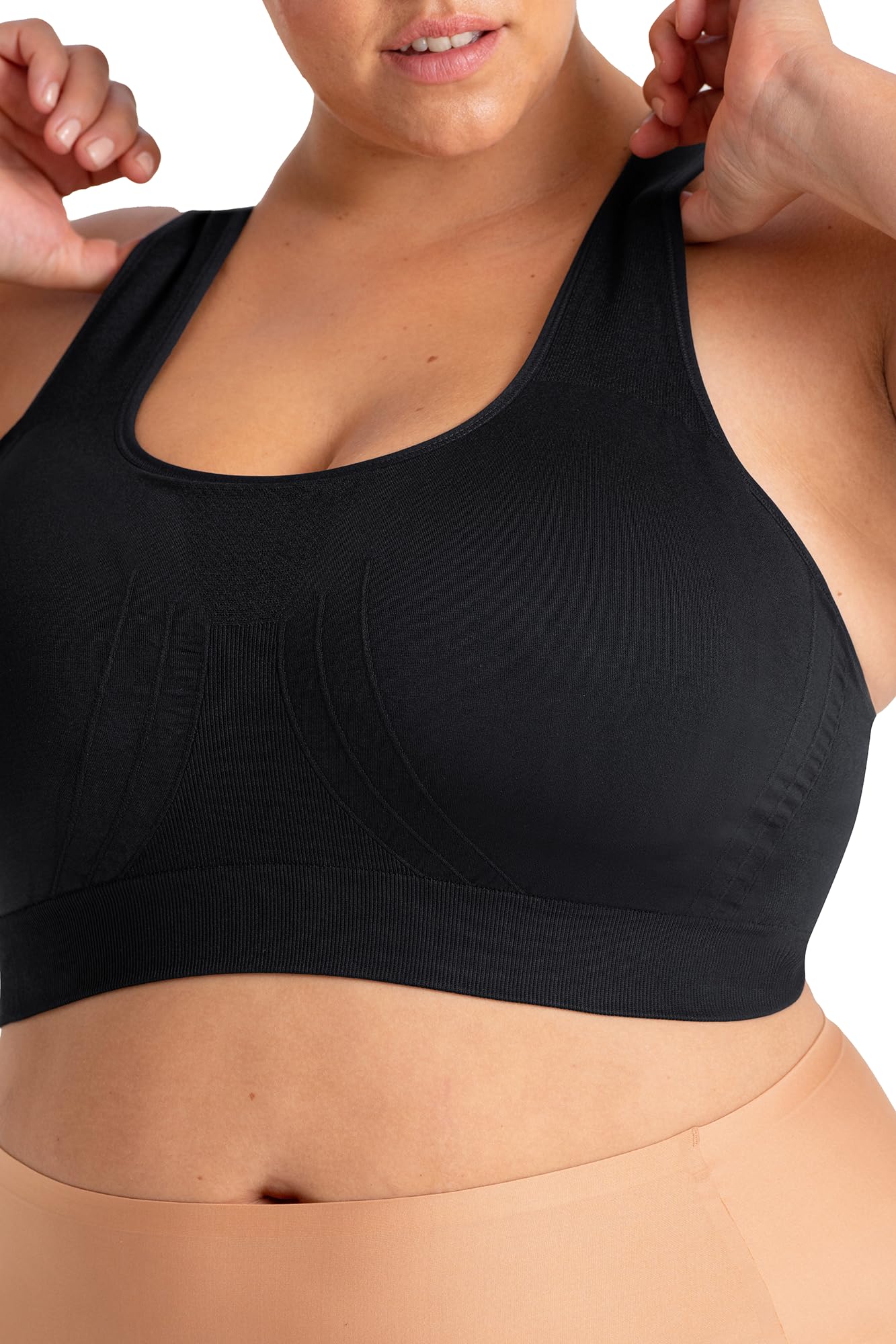 SHAPERMINT Sujetadores deportivos para mujer, sujetadores de entrenamiento para mujer, brasier deportivo de talla grande, tops de entrenamiento para mujer de alto soporte