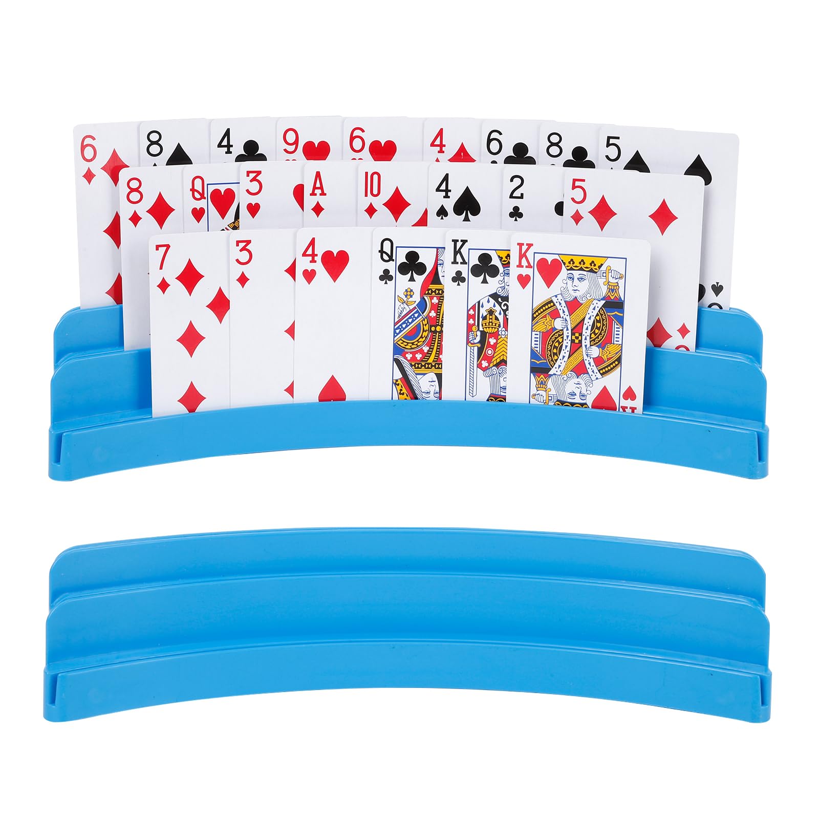 GHERPTE 2 Pack Three-Layer Design Playing Cards Holders，Playing Card Holder for Kids Adults Hands Free Card Holder for Family Card Game Nights Poker