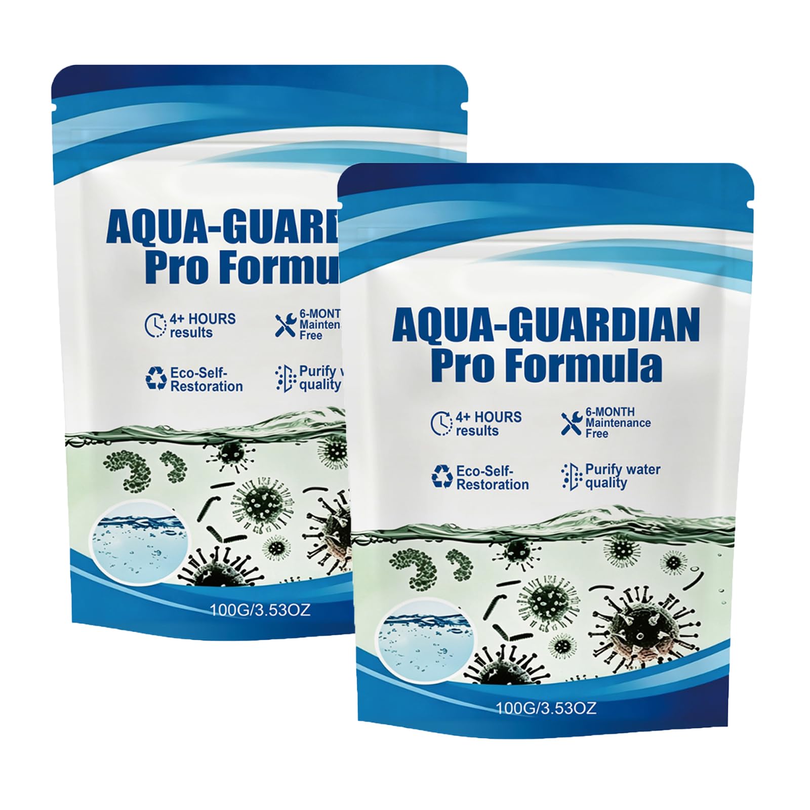 Aqua-Guardian Pro Formula Water Purification Powder for Pond and Aquarium, 100g, 6-Month Maintenance Free, Eco Self-Restoration,Pond Clear Water Treatment (3)