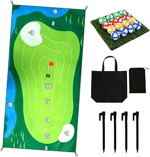 Battle Royale Golf Game, Casual Golf Game Mat Kids Golf Set Golf Battle Royale Chipping Game with 16 Colorful Golf Balls Indoor Outdoor Games, Golf Mats Set for Adults Family Kids