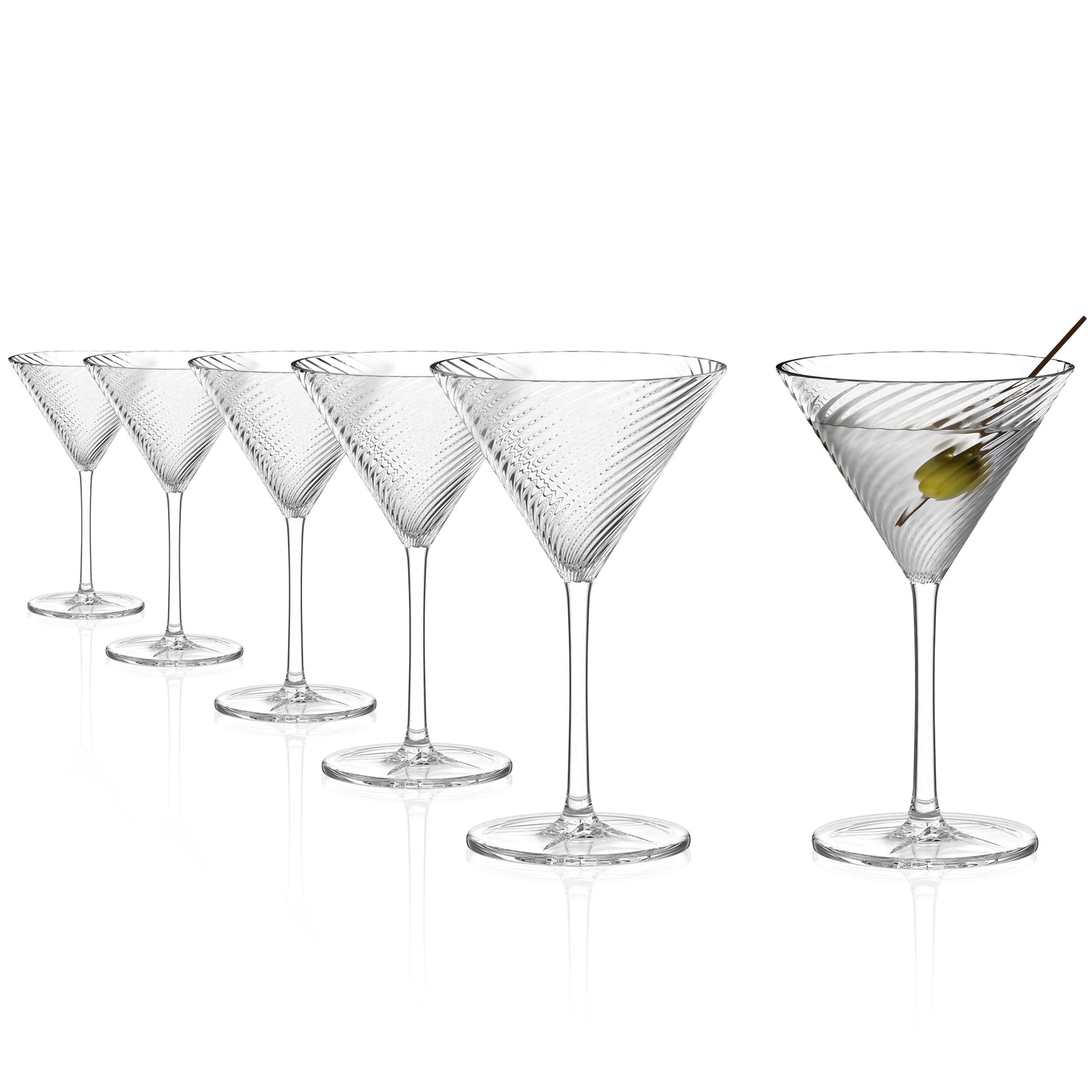 Stölzle Lausitz Berlin zestaw 6 misek koktajlowych 229 ml – eleganckie szklanki do koktajli ze szkła kryształowego w stylu art deco – szklanki do drinków idealne do Martini i krótkich drinków – nadają