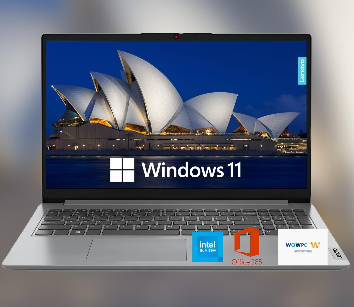 Lenovo 15.6" HD IdeaPad Anti-glare Screen w/ 1 Year Microsoft 365, 384GB SSD, 12GB RAM, Windows 11 Home, Intel Processor, WiFi 6, HDMI, USB-C, SD Card Reader, Up to 9.5 Hours Battery Life, w/WOWPC USB