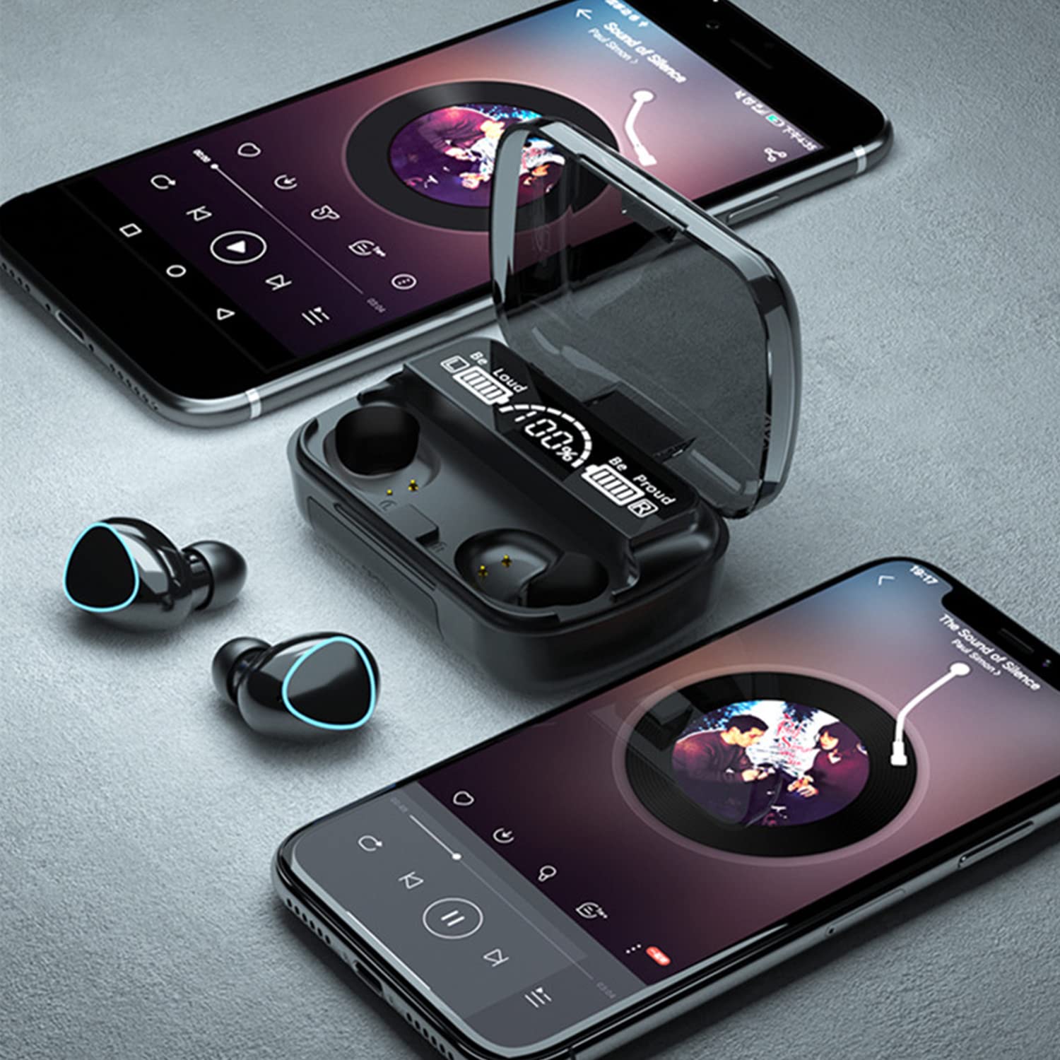 Jmamba Écouteurs sans Fil, Bluetooth, écouteurs sans Fil, 140 Heures de Lecture avec étui de Charge, écouteurs Intra-Auriculaires IPX7, étanche et antibruit