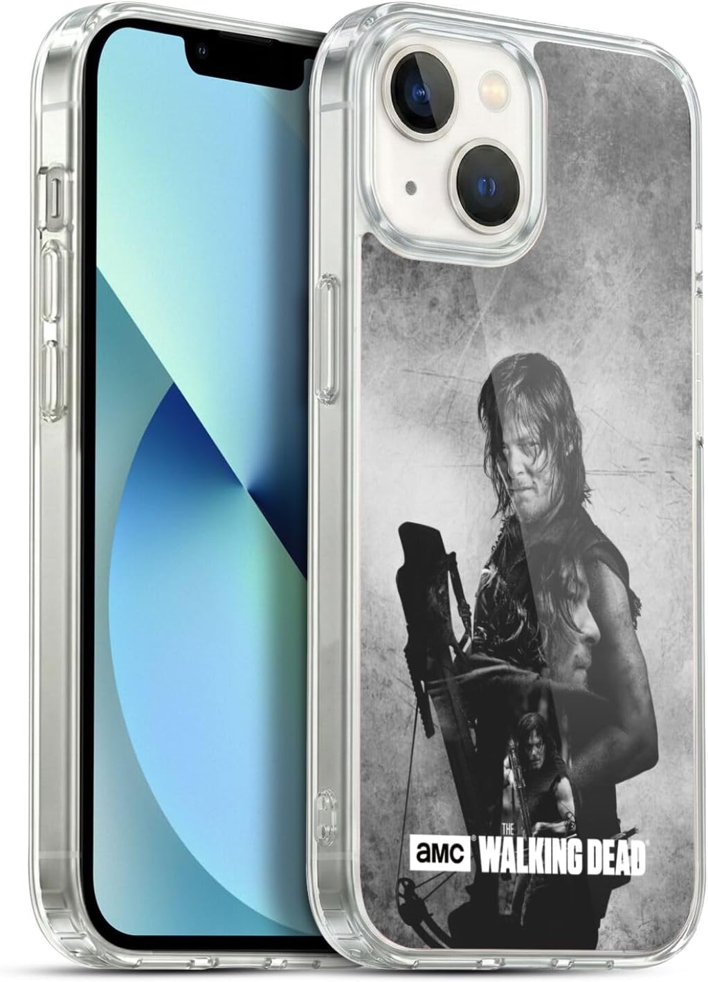 Head Case Designs Officially Licensed AMC The Walking Dead Daryl Double Exposure Gel Case [Military Grade Protection] Compatible with Apple iPhone 13