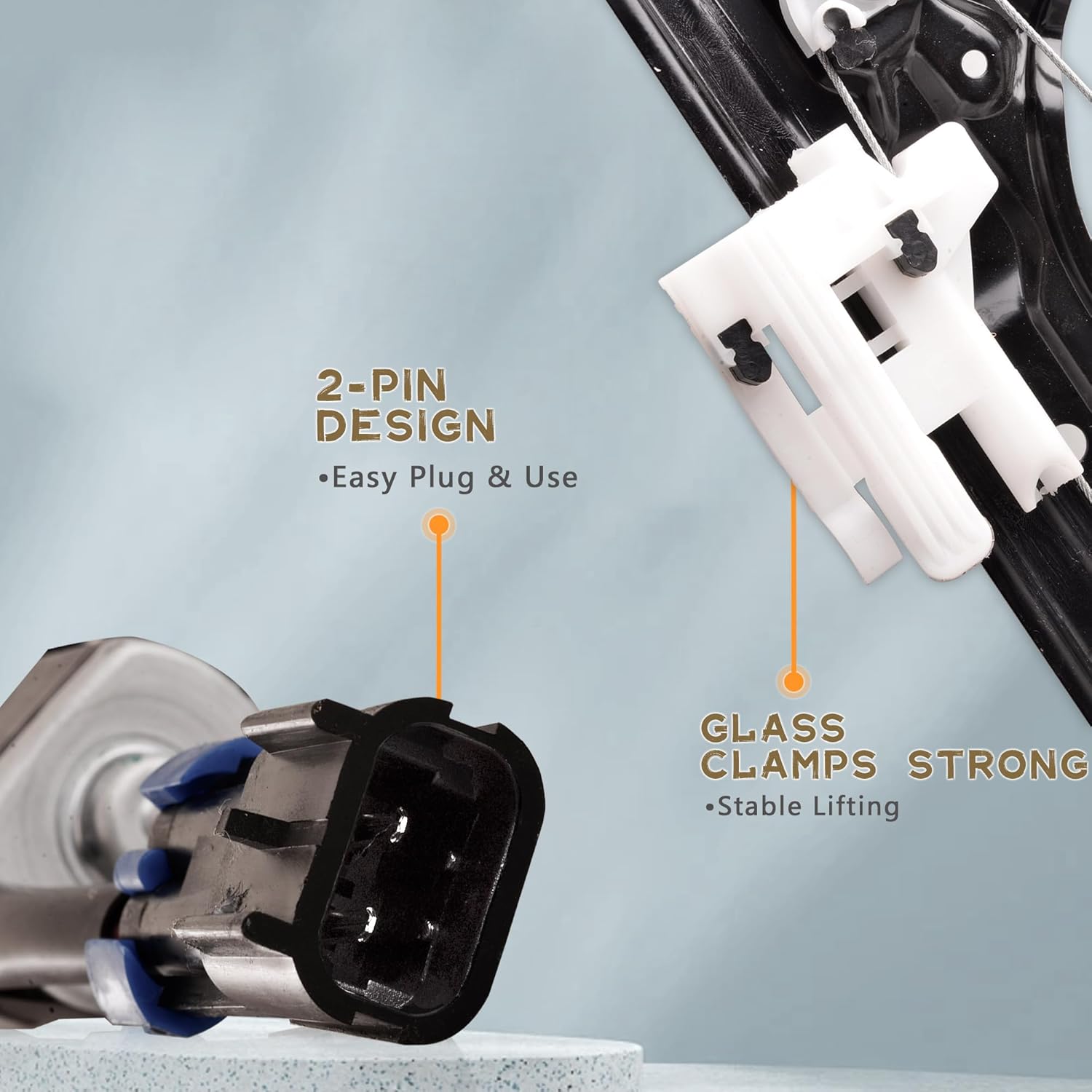 Front Left Driver Side Power Window Regulator with Motor Assembly Compatible for Fiat 500 1.4L 2012-2019, Replacement 751-648 68070267AC 68070267AD 68070267AE