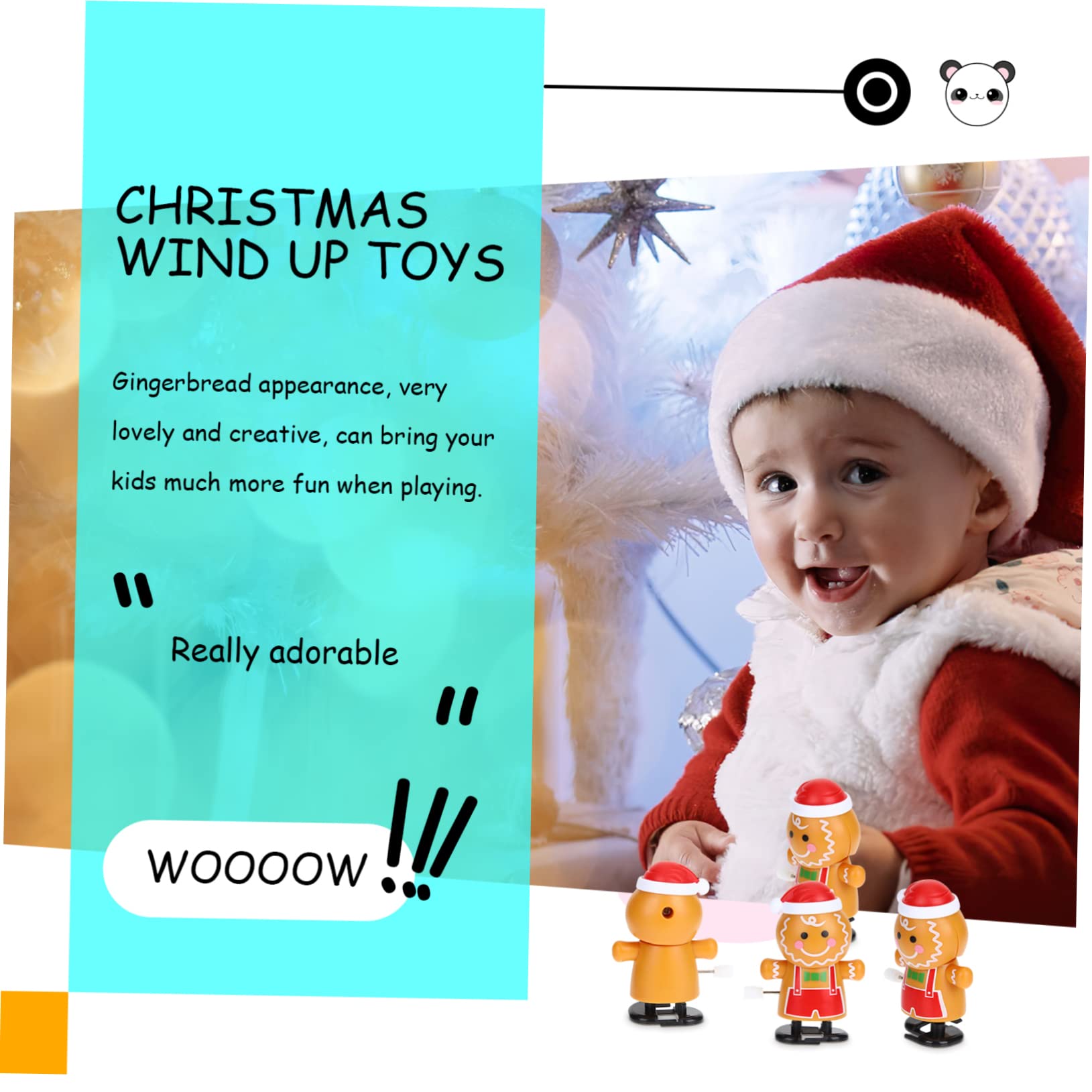 BESTonZON 4 PCS Christmas Wind up Toys for Kids Clockwork Toys Hopping Novelty Jumping Walking Toy - Image 3