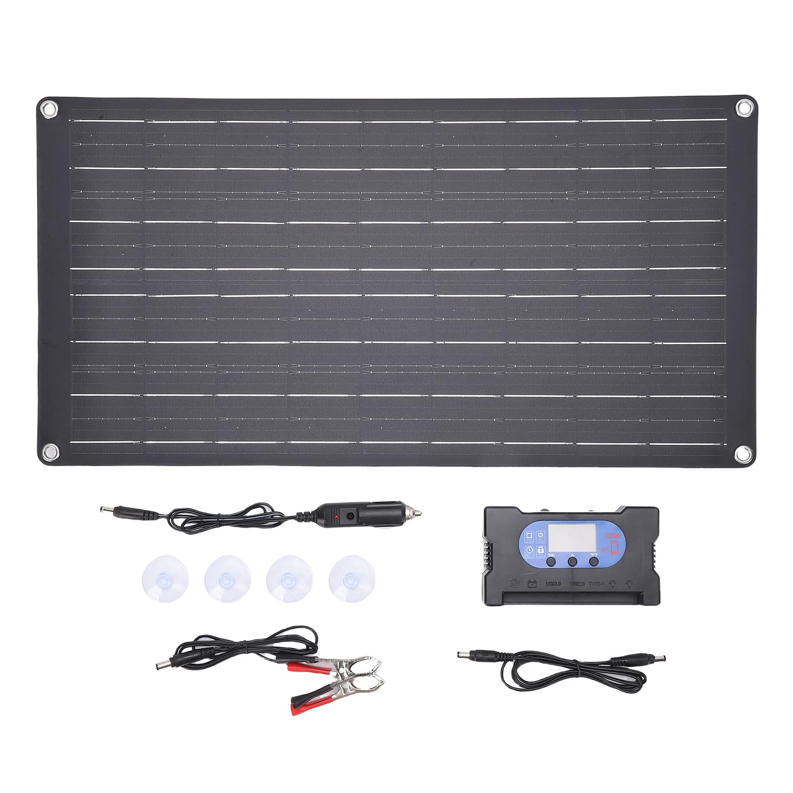Regolatore di carica solare con pannello da 25 W, regolatore da 100 A per ricarica rapida