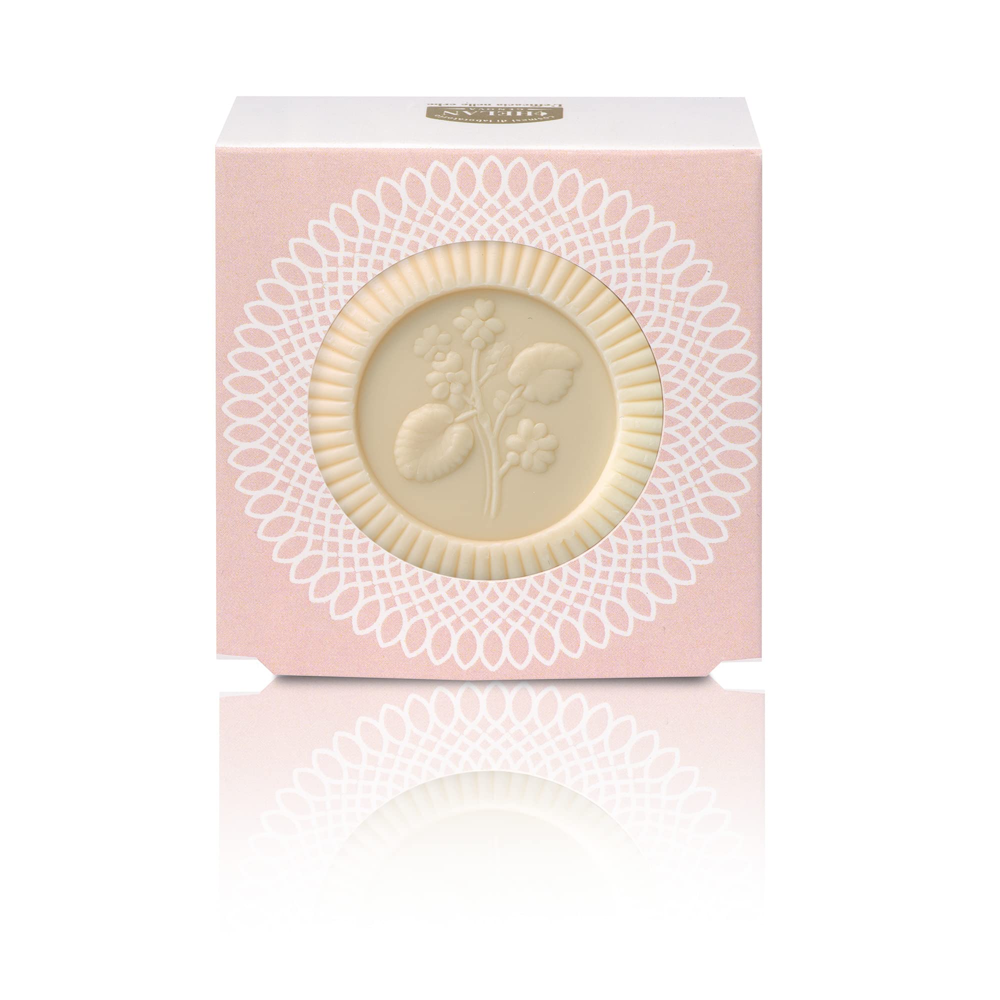 Helan Fior di Talco - Solid Hand Soap and Body Soap for a Gentle and Natural Cleansing - Delicate, Vegetable and Velvety Scented Soap Bar Enriched with Sweet Almond Oil - Made in Italy, 85g
