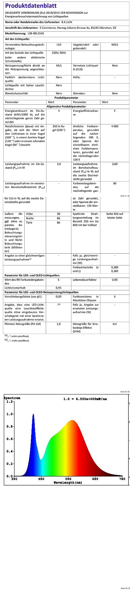 B.K.Licht - 5er Set LED Bad Einbaustrahler 230V flach, IP65, neutralweiße Lichtfarbe, Lochmass 68mm, LED Spot, Deckenspots, Spots, Einbauleuchten, Einbauspots, Badezimmer, 86x30 mm, Weiß
