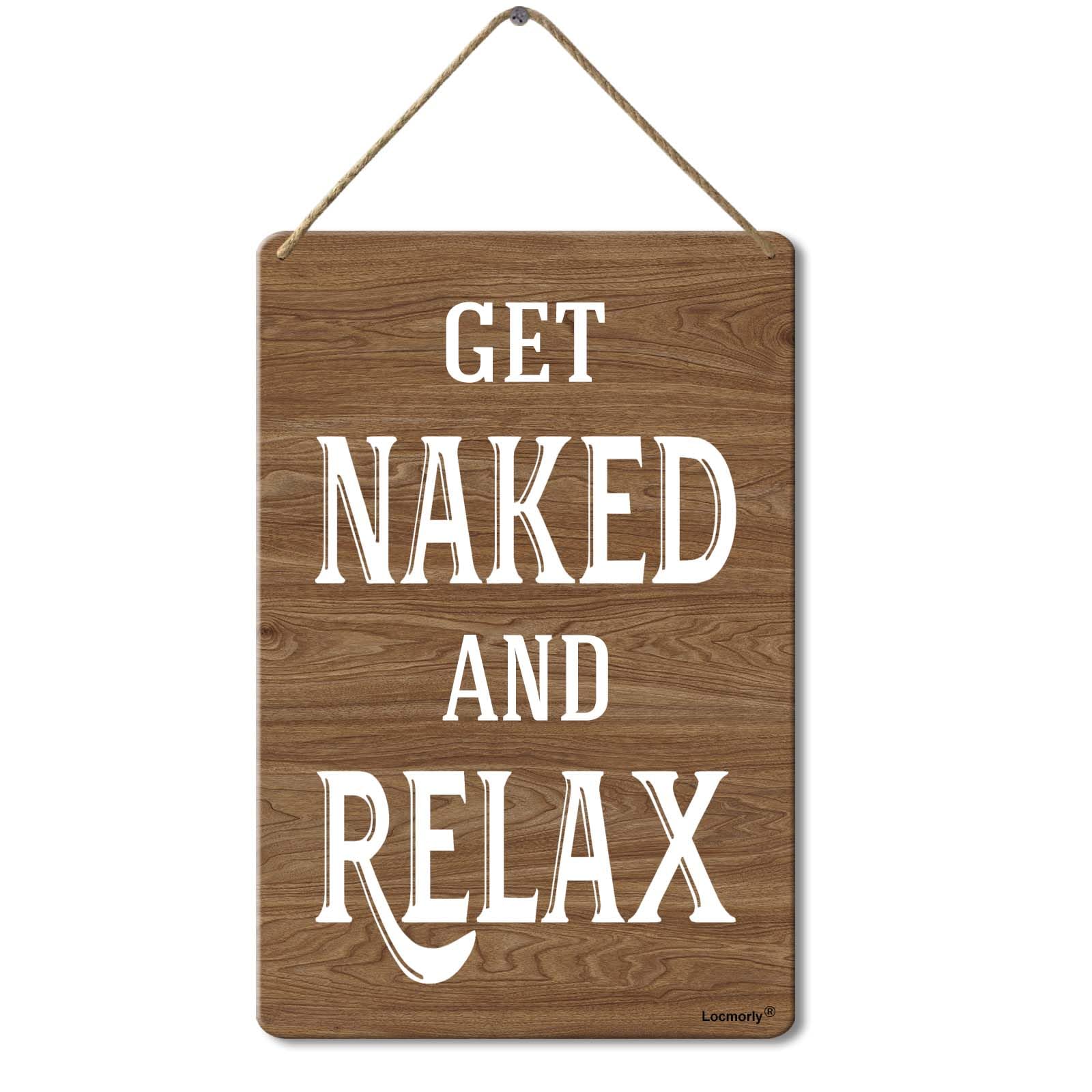 Relax Sign Wooden Hanging Wall Sign, 8x12 Inch, Wooden Sign for Funny Bathroom Decorations