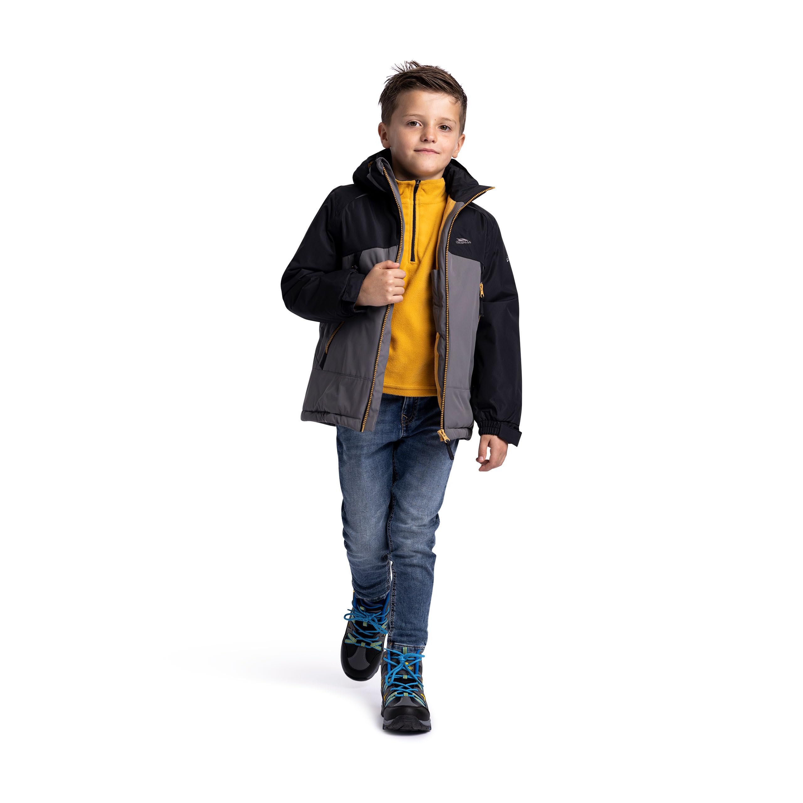 Trespass Boys Waterproof Padded Jacket Discover Grey 9/10