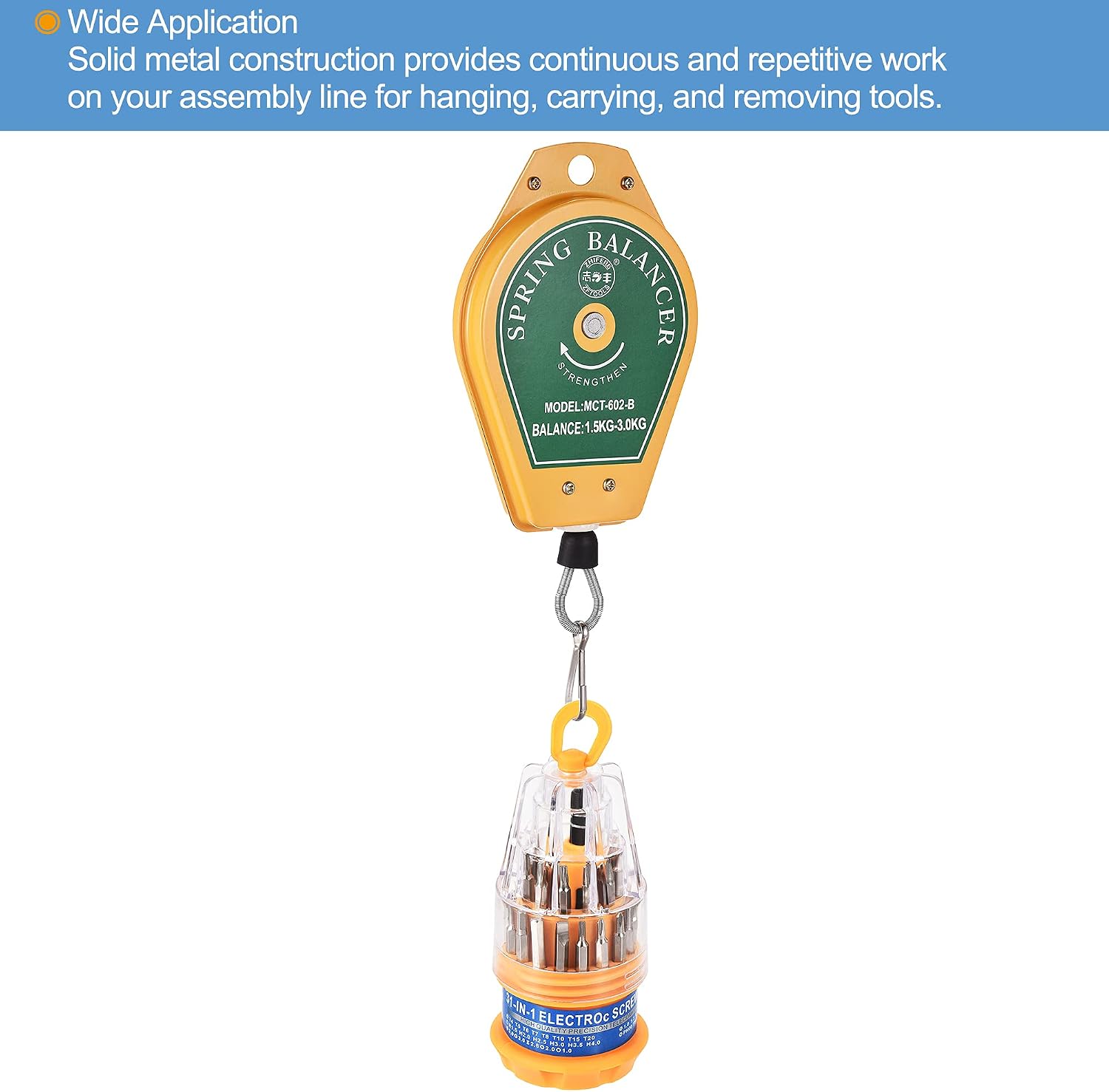 MECCANIXITY Retractable Spring Balancer Tool Holder Hanging Equipment 3.3-6.6lbs (1.5-3kg) for Assembly-line with Fitting Accessory