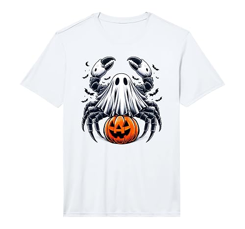 Spooky Crab Ghost Halloween JackoLantern Funny Shellfish Performance T-Shirt