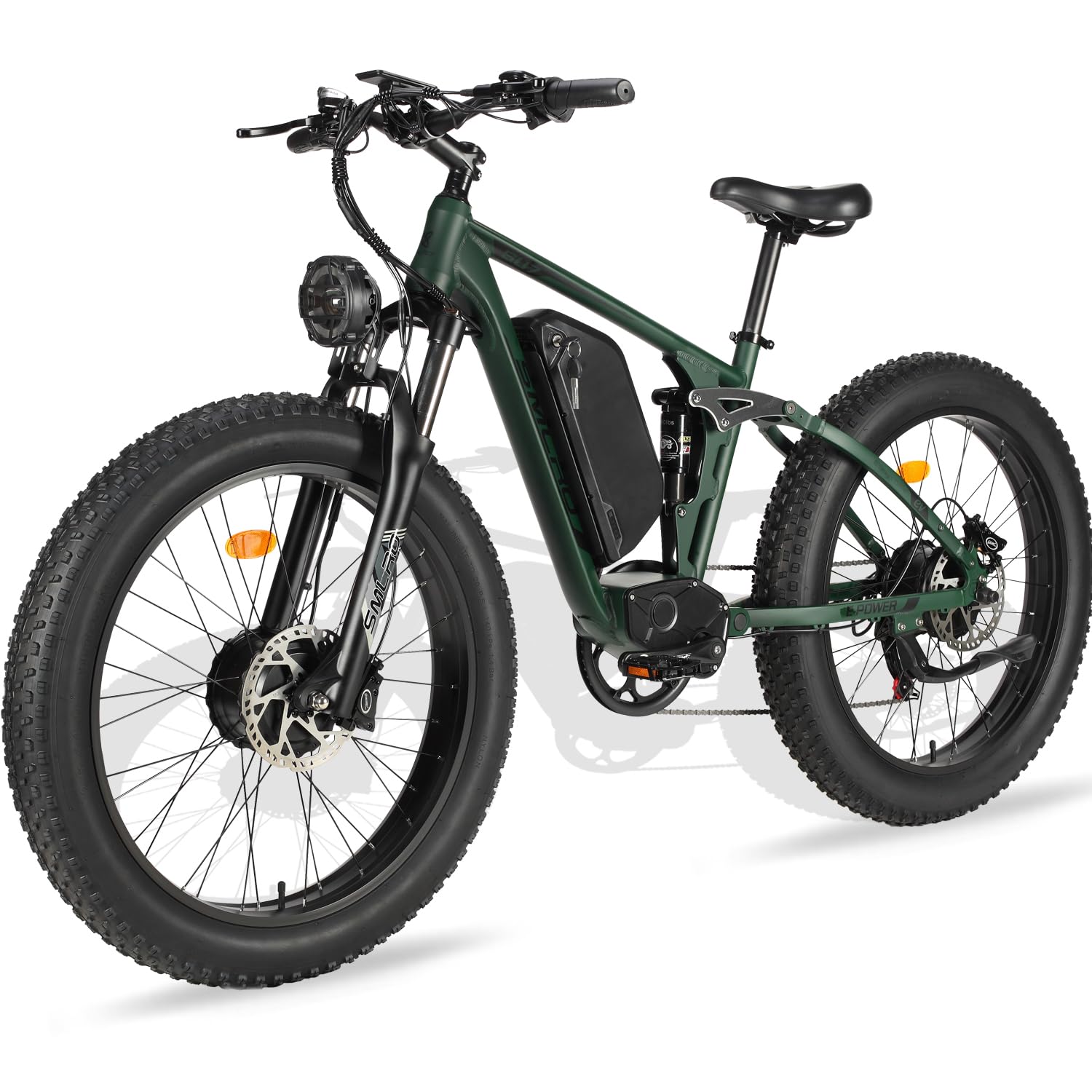 Dual Motor 2000W Electric Bike for Adults, Electric Bikes with 48V/22.4Ah Removable Battery, 26"*4.0 Fat Tire Off Road Snow Mountain Ebike, Dual Hydraulic Disc Brake, 7 Speed