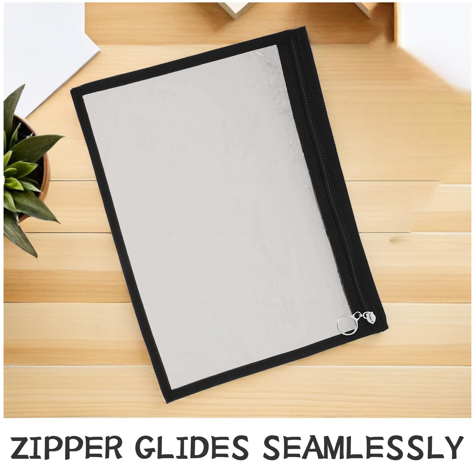 Angoily 12 pezzi in PVC trasparente con cerniera, astuccio portapenne trasparente, organizer per documenti in plastica, portaoggetti da viaggio, portaoggetti per cancelleria, puzzle per ufficio e