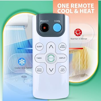 Universal Window Air Conditioner Remote Control for Black+Decker/Della/Amana/TCL/Della/Crosley/Acekool/Emerson/ROVSUN/GarveeHome/Magshion/Acekool/Adoolla/ACONEE/GAOMON/Comfort Zone/Honeywell/Mollie