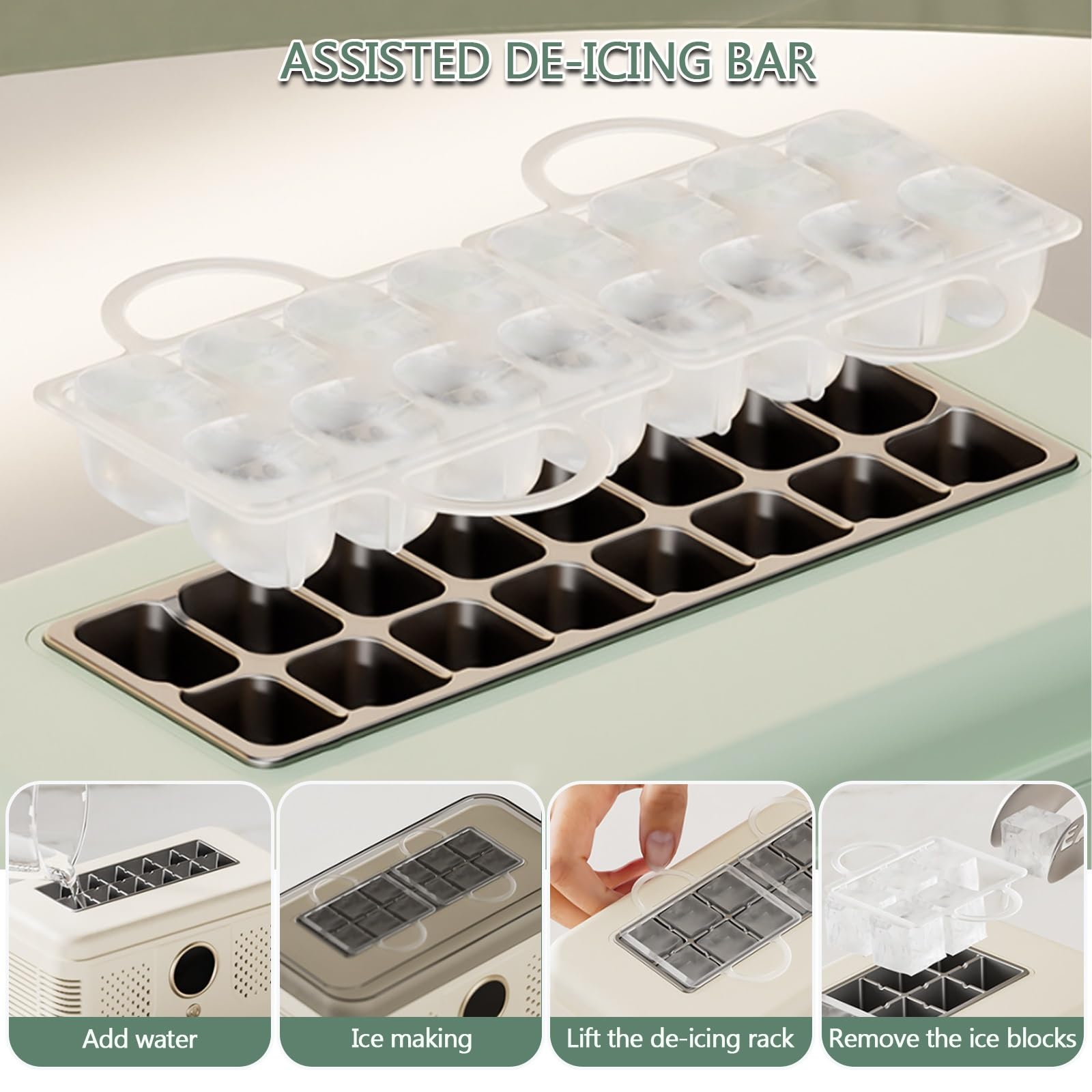 Encimera PortáTil For Hacer Hielo, MáQuina For Hacer Hielo, FabricacióN RáPida De Hielo For Té Con Leche, Café, Jugo, Bebidas