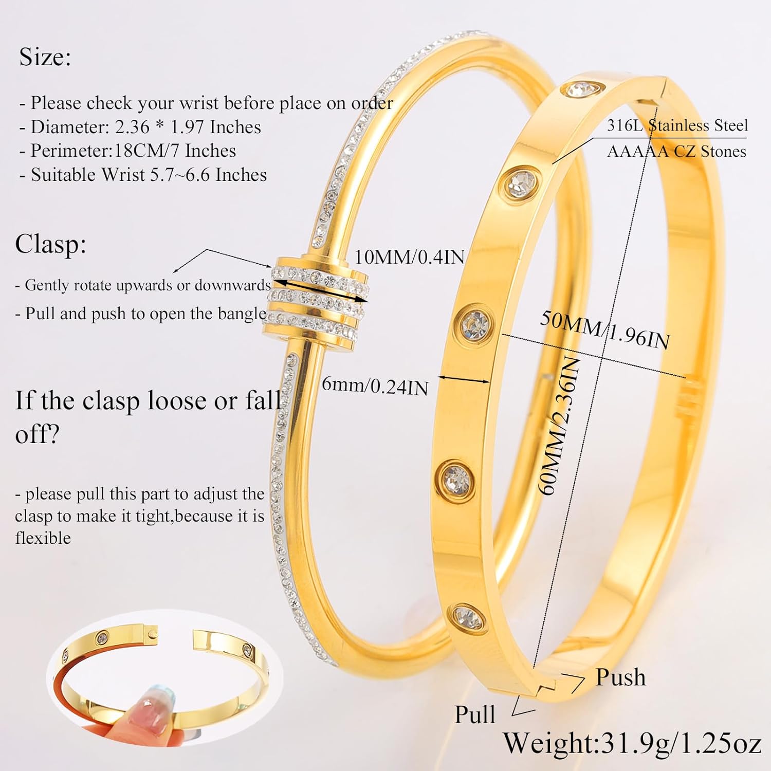 Silver Bangles for Women - Stainless Steel Love & Friendship Bracelet Set with Gift Box | Daily Wear & Party Jewelry - Image 4