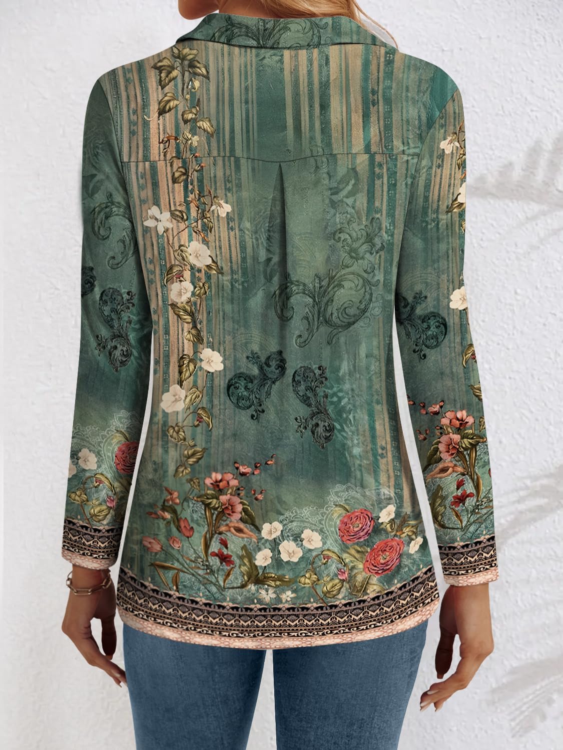 3/4 Length Sleeve Womens Tops Dressy Casual V Neck Polo Shirts Business Work Blouses 2025 Trendy Tunic Top - Image 4