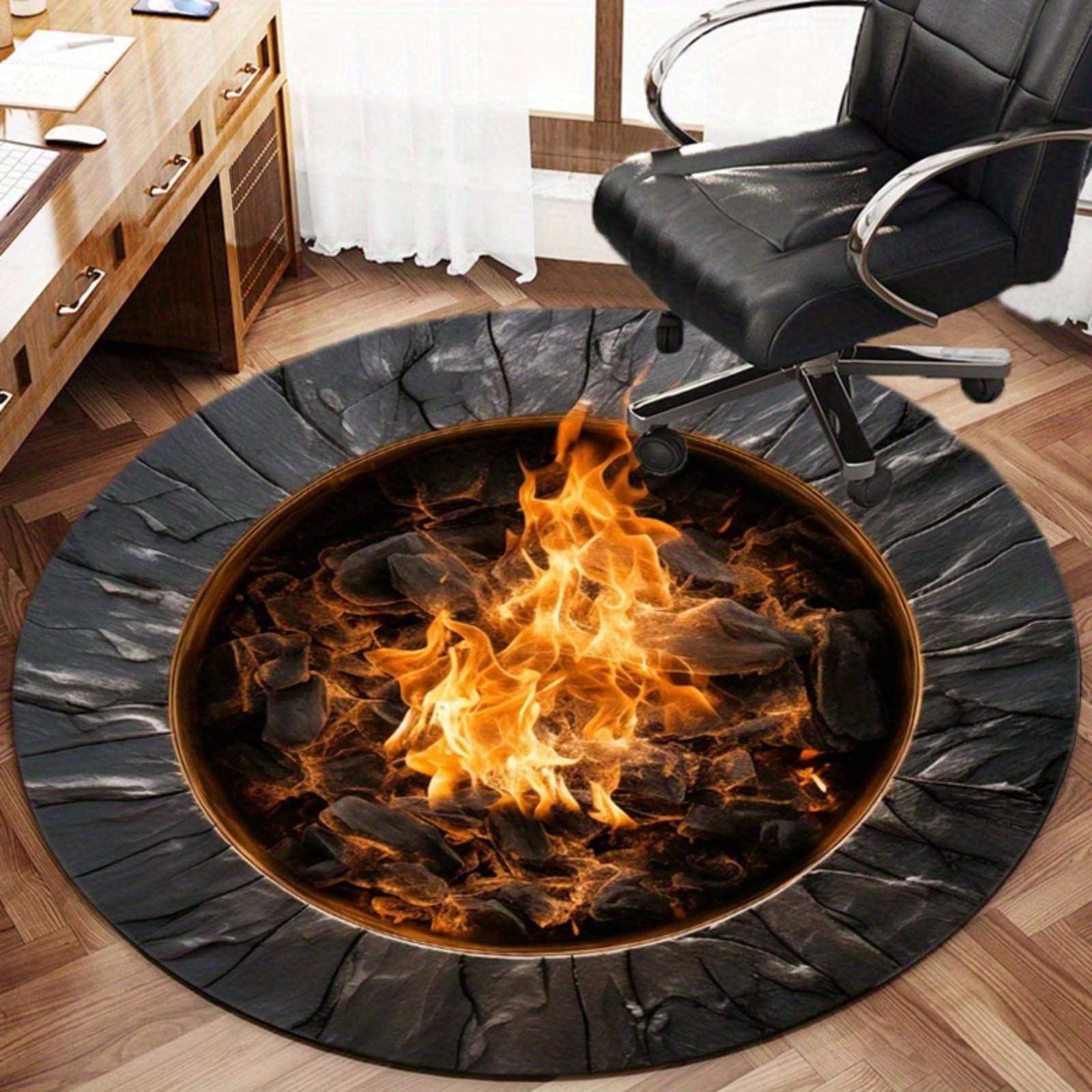 GAENZA Paillasson 3D À Effet D'illusion D'optique, Tapis Antidérapant