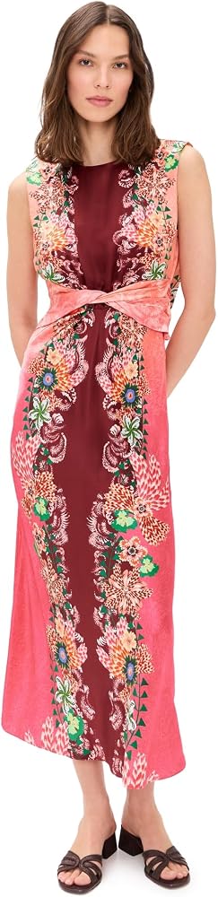 saloni gwen twisted draped floral print silk maxi dress Saloni Gwen Silk Maxi Dress