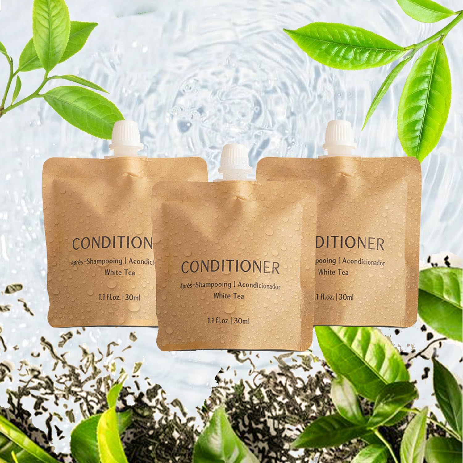 Conditioner Recyclable Kraft Paper Pouch Bag (100 Pack, 1.1oz/30ml) - Image 2
