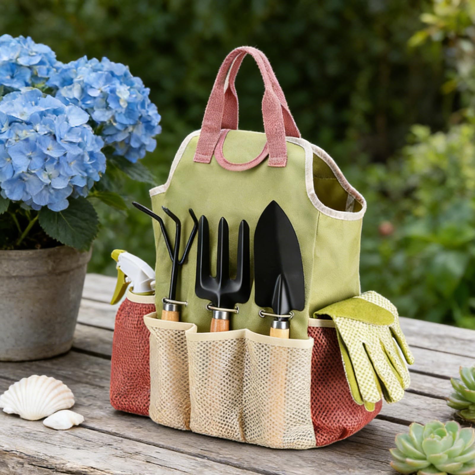 Juego de Herramientas de Jardinería Kit de Equipo de Plantación de 9 Piezas | Herramientas de Plantación Resistentes Para Invernadero Césped Patio Recorte Poda Deshierbe Excavación Corte Jardín