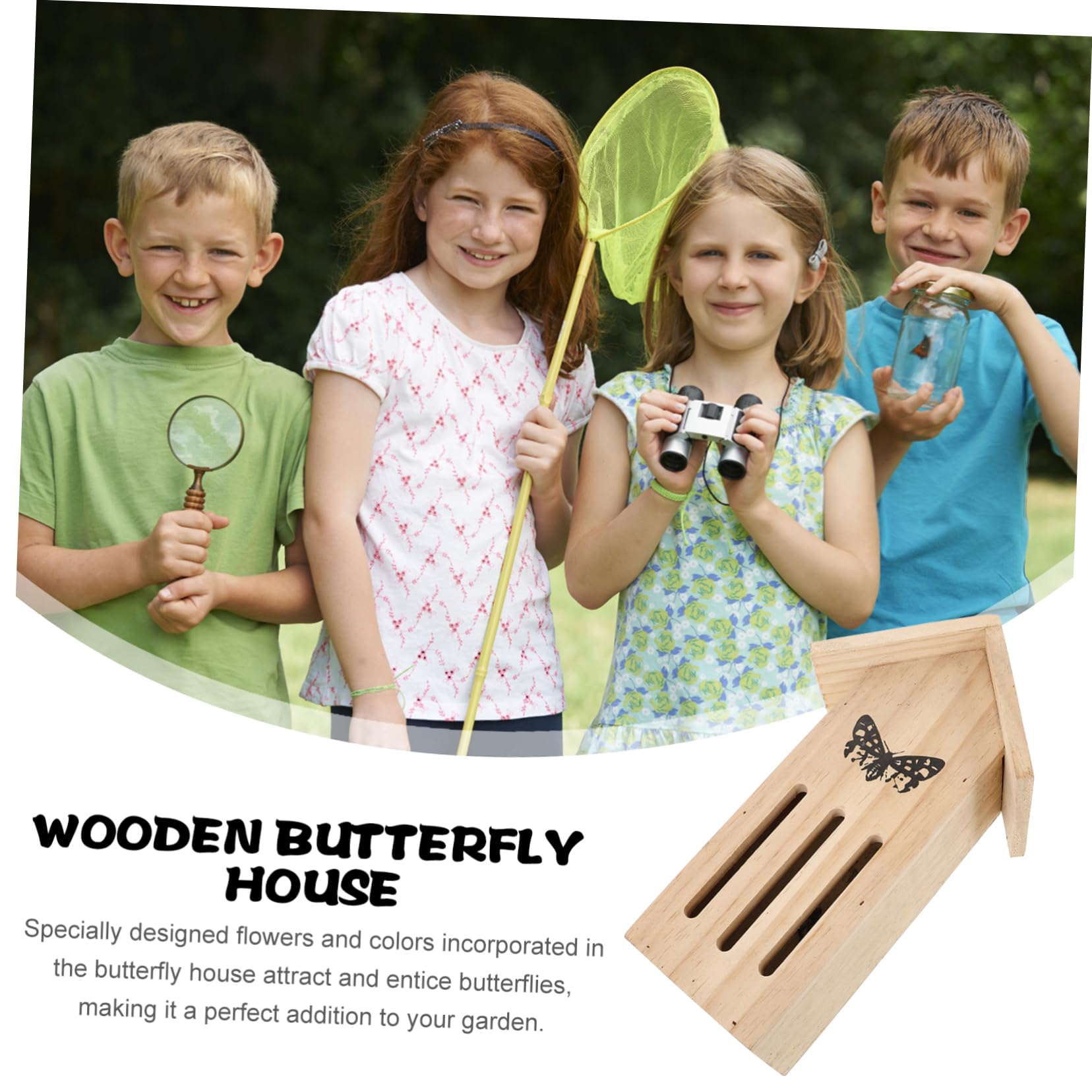 Yardwe 3stücke Wooden Butterfly House Und Futterstation Für Schmetterlinge Wetterfestes Insektenhotel Für Garten Natürlicher Lebensraum Für Schmetterlinge Und Insekten