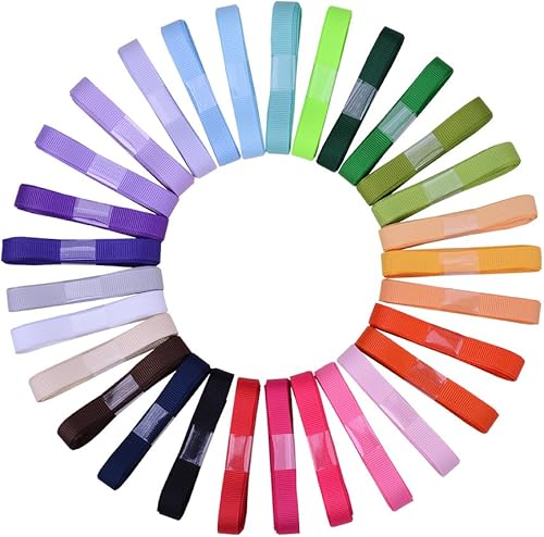 Ribest Juego de cintas de grogrén sólido de 38 pulgadas para envolver regalos y accesorios para el cabello con lazo, 60 yardas (2 yardas x 30