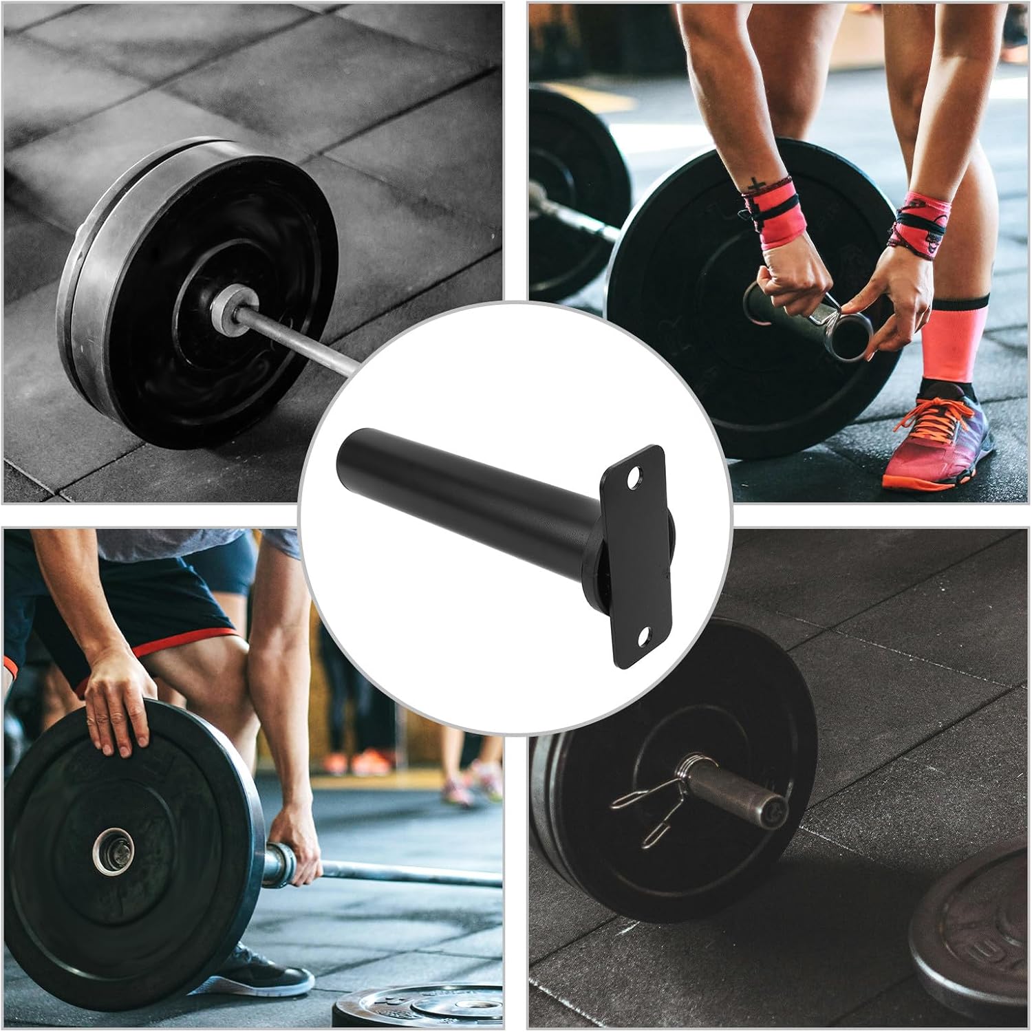 Barbell Plate Wall Rack 48mm Carbon Steel Barbell Storage Rack Holder Wall-mounted Weight Plate Organizer for Home Gym Space-saving Equipment Storage