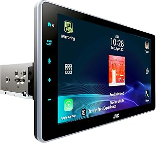 JVC KW-Z900W 22.9cm(9인치) HD 터치스크린 자동차 스테레오, 무선 애플 카플레이 안드로이드 자동, 블루투스, HDMI 입력, 백업 카메라 지원, SiriusXM 지원, 싱글 DIN 플로팅 디스플레이, RCA 프리아웃 3개