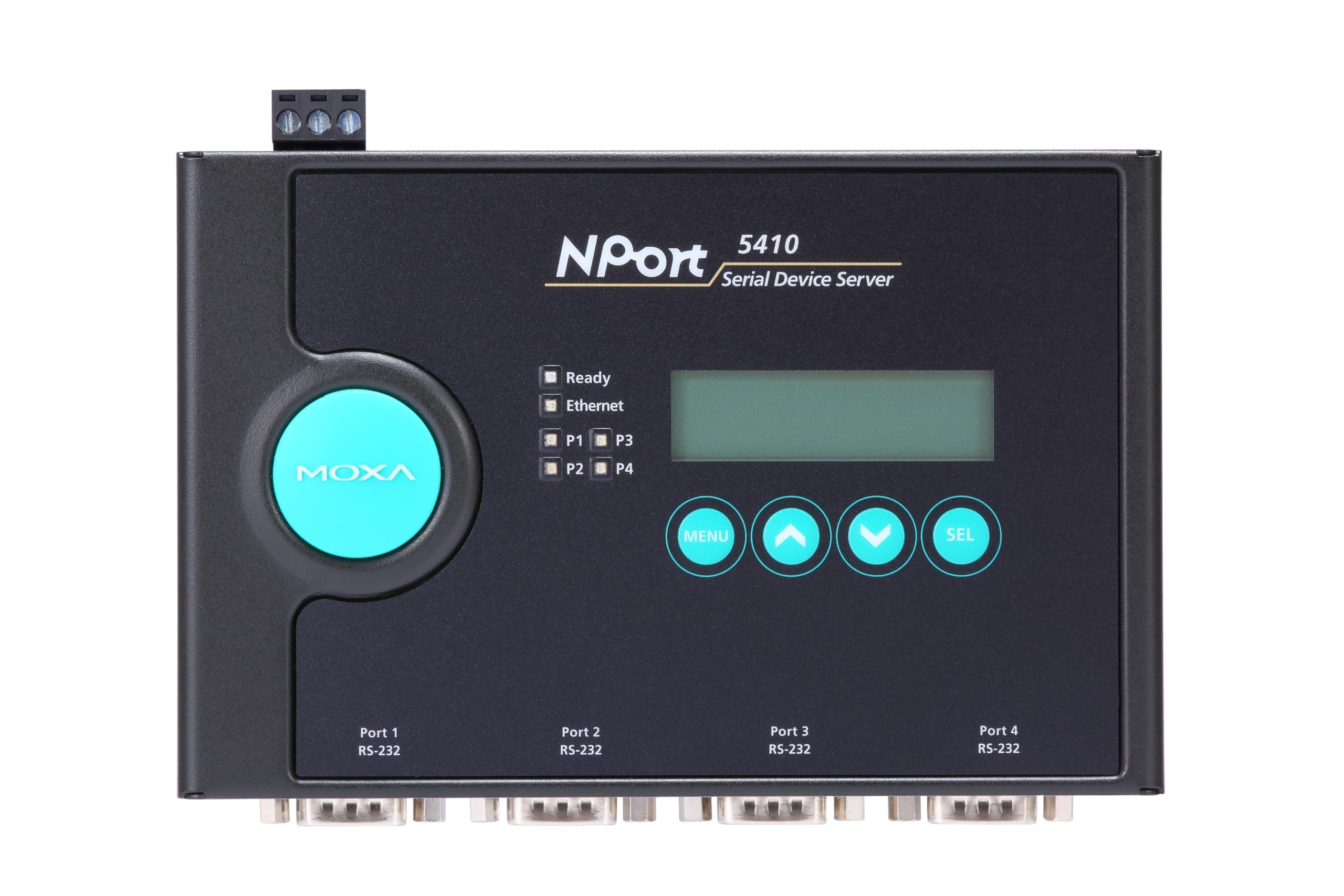 MOXA NPort 5410-4 Ports RS-232 Serial Device Server, Without Power Adapter, 10/100 Ethernet, DB9 Male