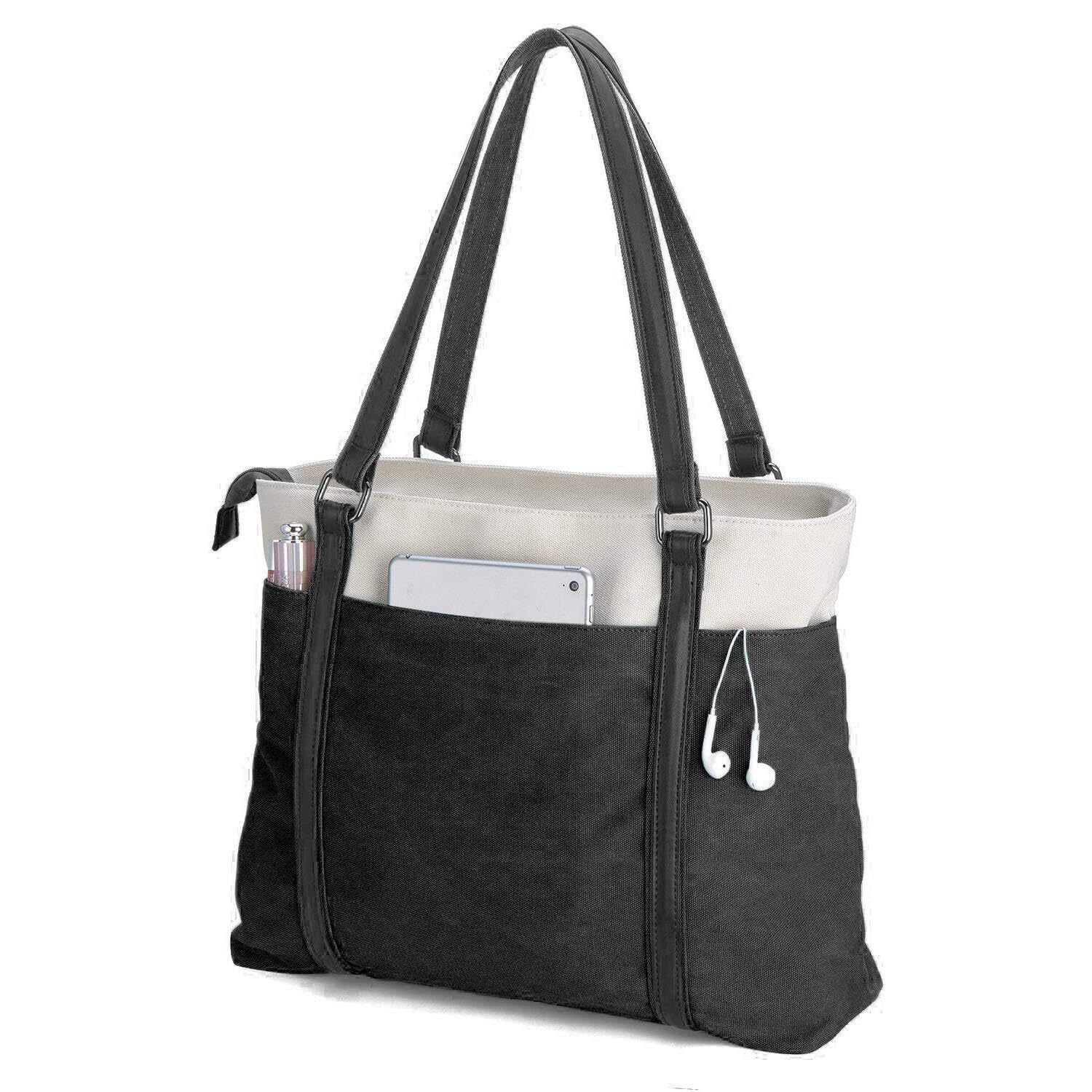 Sac ordinateur portable femmes en toile légère, idéal pour le bureau