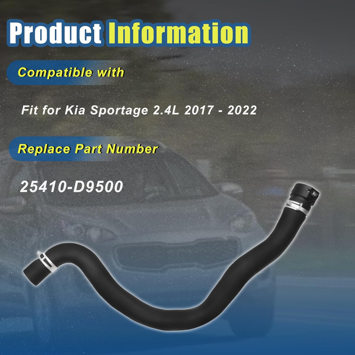 25410-D9500 Lower Radiator Hose Rubber Compatible With Kia Sportage 2.4L 2017-2022