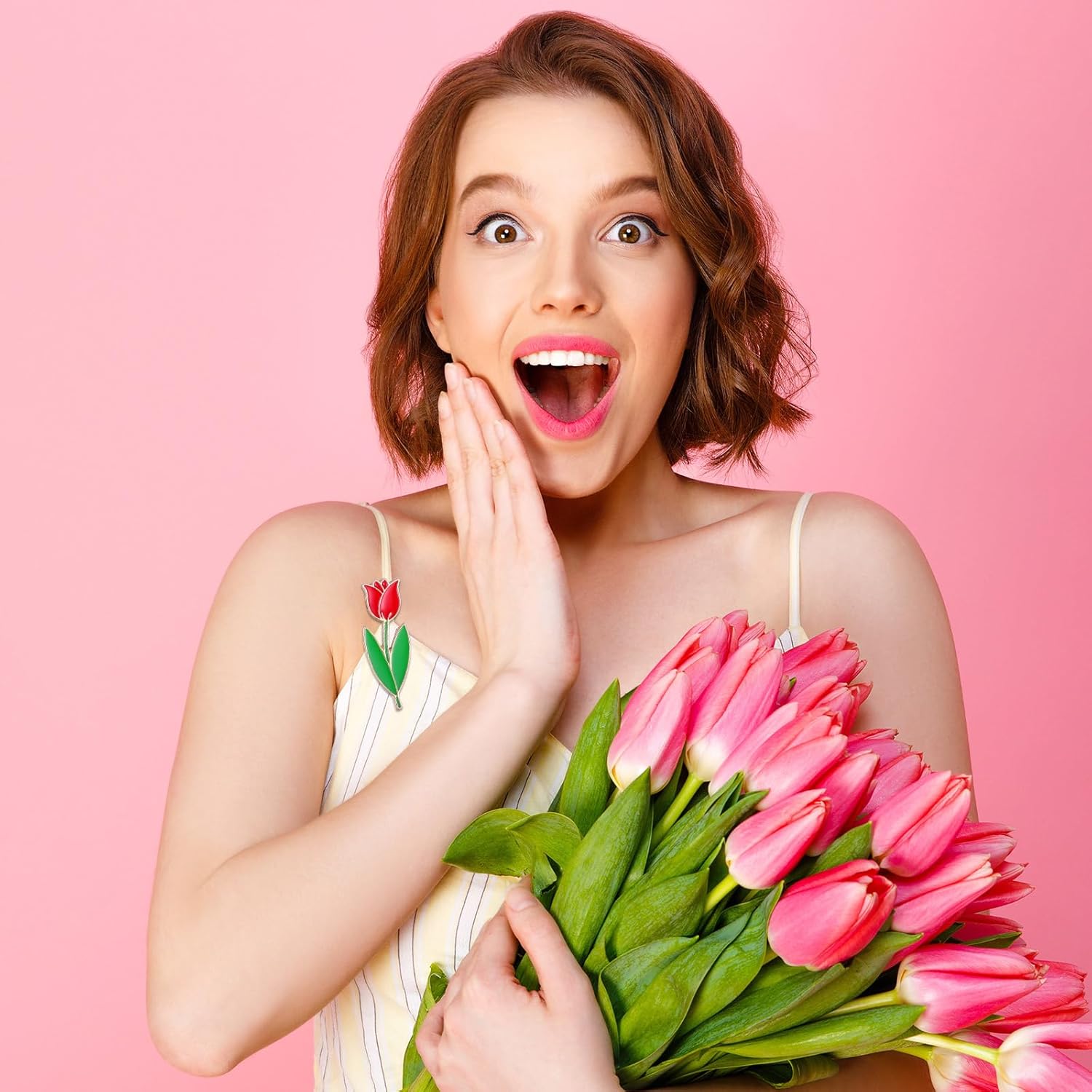 Giegxin 40 Pcs Flower Enamel Pins for Backpacks Floral Lapel Pins Bulk Cute Wildflower Rose Spring Sunflower Tulip Lily Hydrangeas Brooch for Women Girl Hat Clothes Bags Accessories Gifts - Image 3