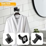 4Pcs Bathroom Hardware Set SUS304 Stainless Steel Wall Mount, Include 24" Bath Towel Bar, Hand Towel Ring, Robe Towel Hook, Toilet Paper Holder, Square Bathroom Accessories Rack Set, Matte Black