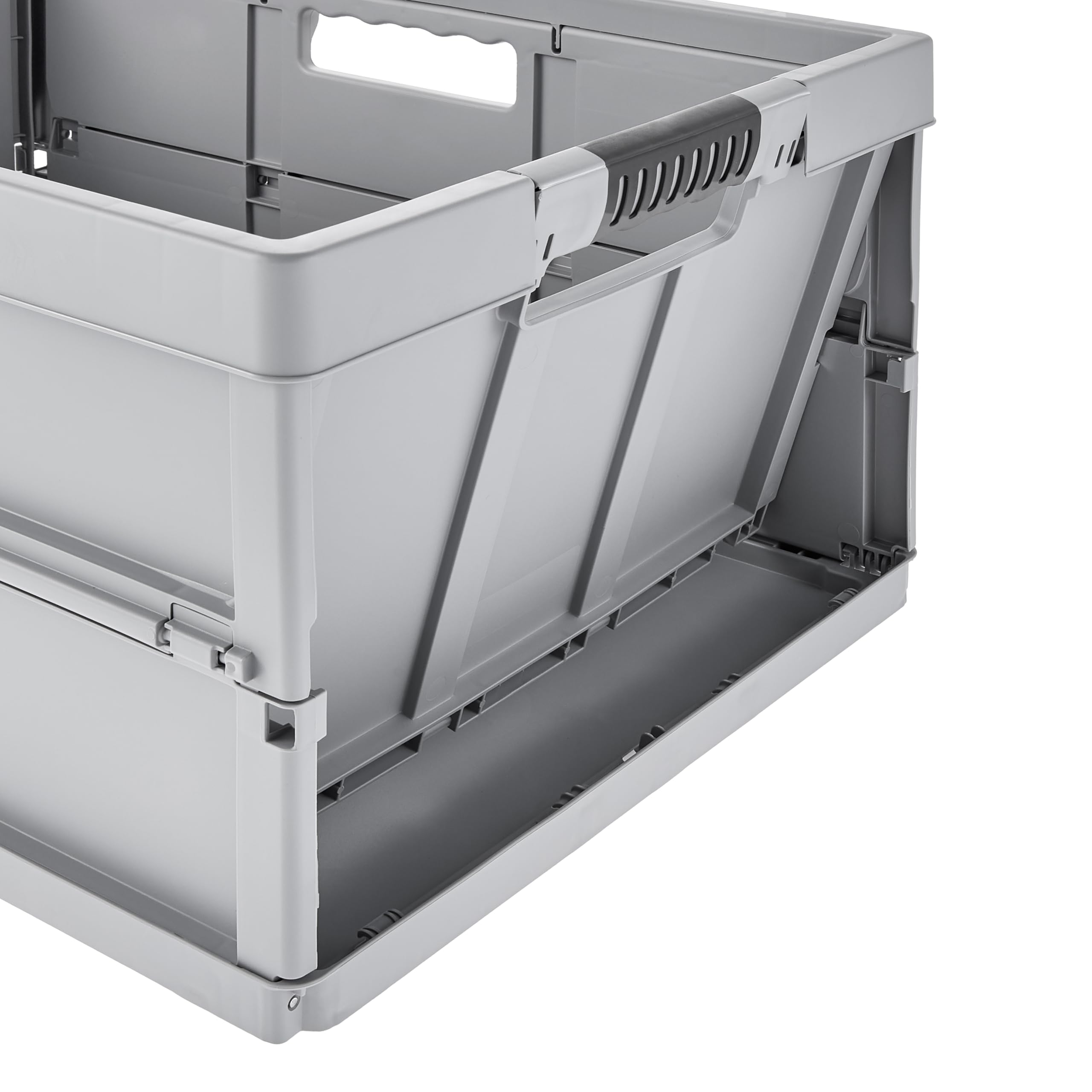 keeeper benno 3 x stabilne profesjonalne składane pudełko z uchwytami Soft-Touch, 45 l, nośność do 50 kg, pasuje do wózków na zakupy, 54 x 37 x 27,5 cm, szary (Nordic Grey)