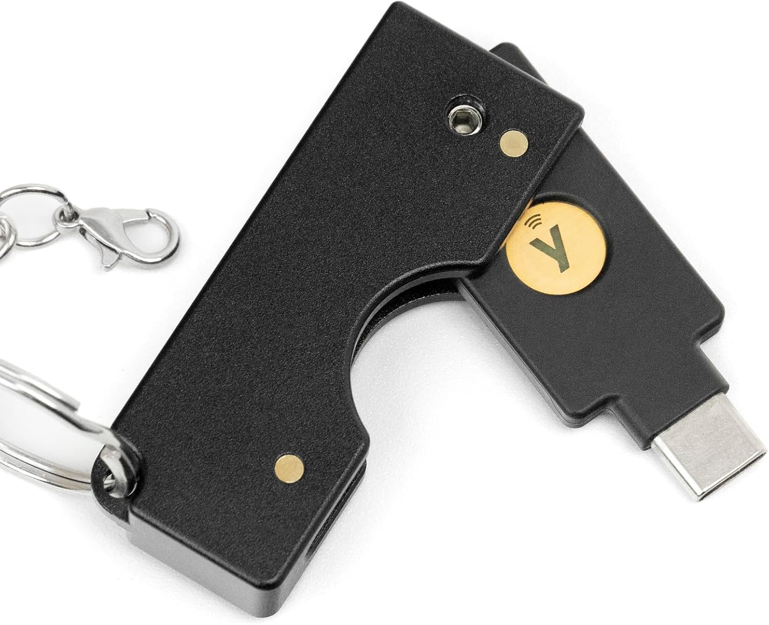 sciuU Metall Schutzhülle mit klappbarem Dreh-Design kompatibel mit Yubico Security Key C NFC/YubiKey 5C NFC / 5C NFC FIPS, USB-A - Kratzfeste & leichte Schutzabdeckung Hülle aus Aluminiumlegierung - Amazon product rated Grade A
