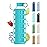 purifyou 40oz / 32oz / 22oz / 12oz Borosilicate Glass Water Bottle with Time & Volume Markers, Silicone Sleeve, Stainless Steel Lid | Reusable Glass Bottle for Water & Juice (32oz Aqua Blue)