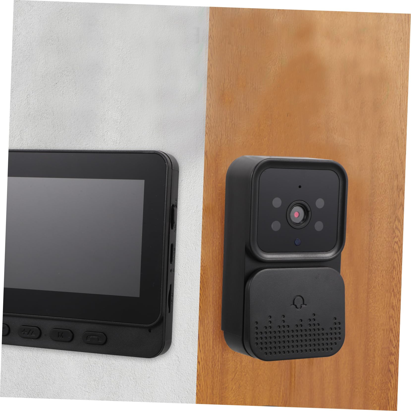 Mikikit Videocitofono con Campanello Wireless Nero con Schermo 4, 3 | Video Monitoring, Comunicazione Bidirezionale, Plastica ed Elettronica, Uso Domestico Remoto