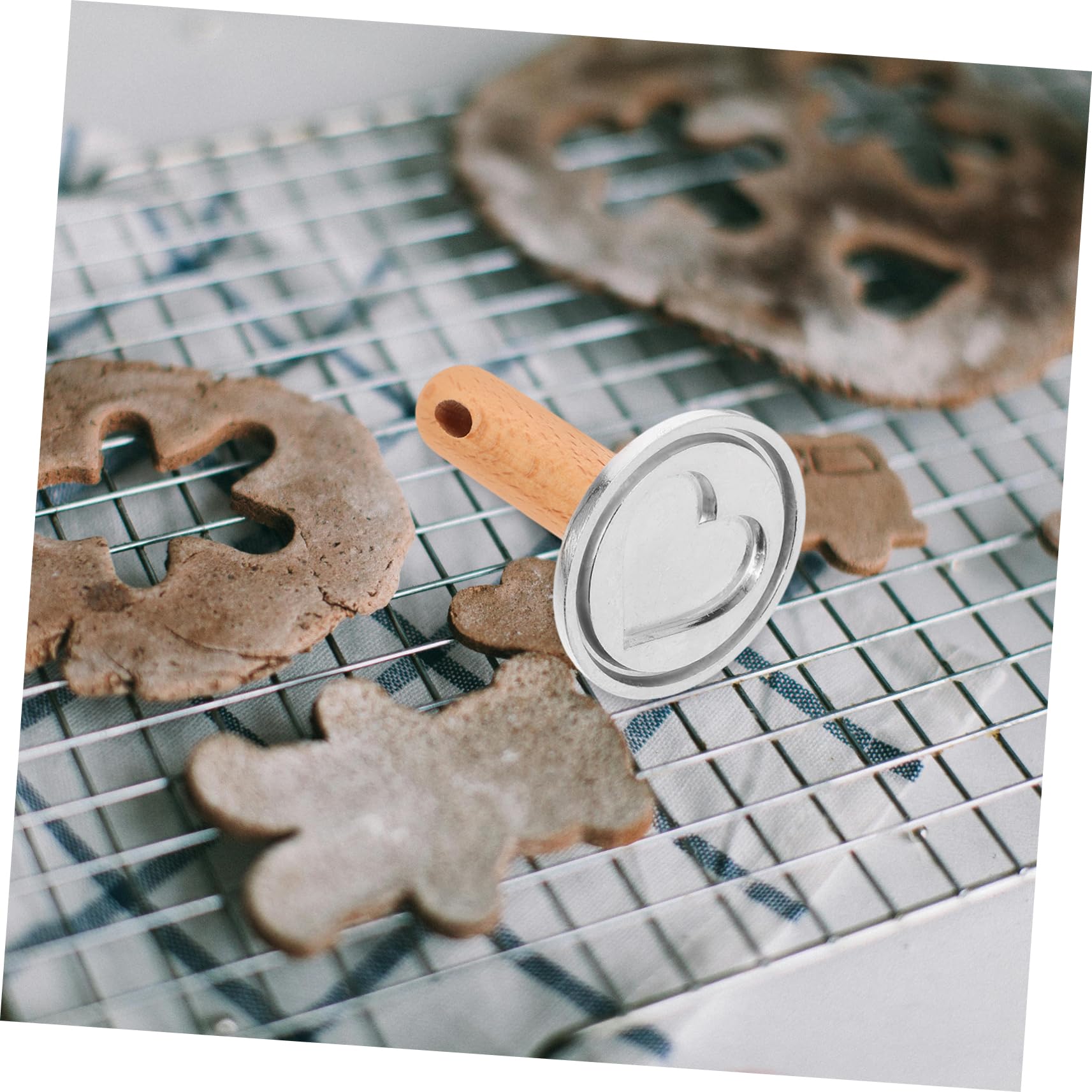 Amosfun 10 Piezas molde de galletas molde galletas molde de corazón molde para galletas de diseño molde para galletas y pasteles biscotes bizcocho de galletas molde dulce de madera