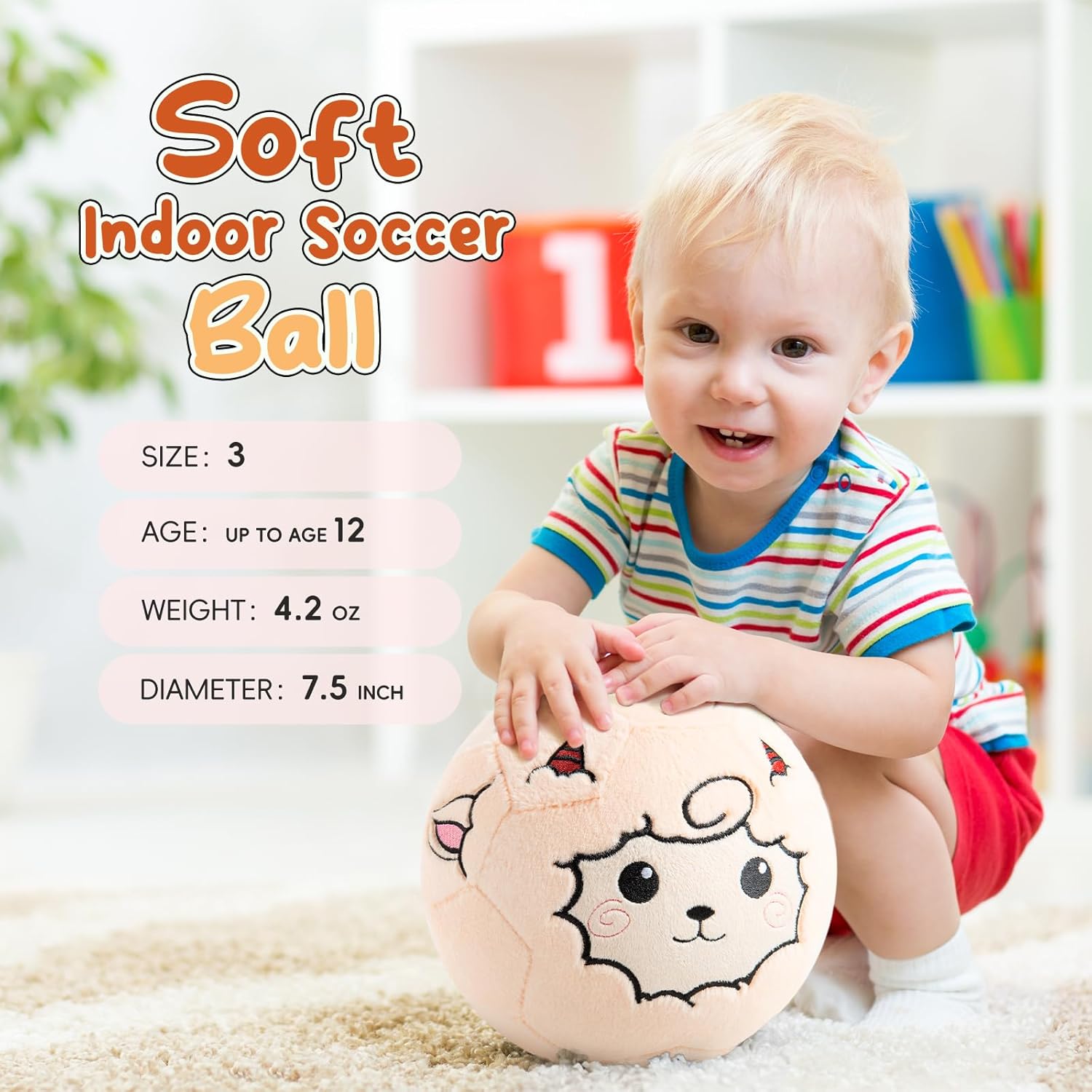 Plush Sports Balls + Fluffy Lamb Ball Bundle: Double Cozy Fun
