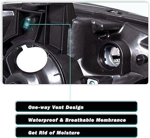 Miniatura 7 de TUSDAR Compatible con Nissan Altima 2002 2003 2004 Conjunto de faros delanteros halógenos modelo izquierdo del conductor y lado derecho del pasajero